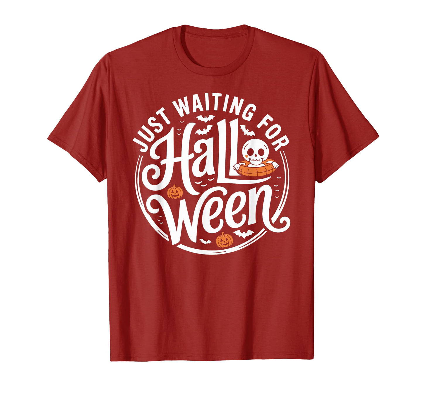 Cute Halloween Skeleton Just Waiting for Halloween T-Shirt