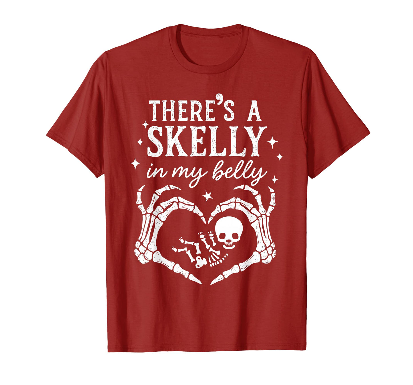There's Skelly in My Belly Halloween Pregnancy Announcement T-Shirt