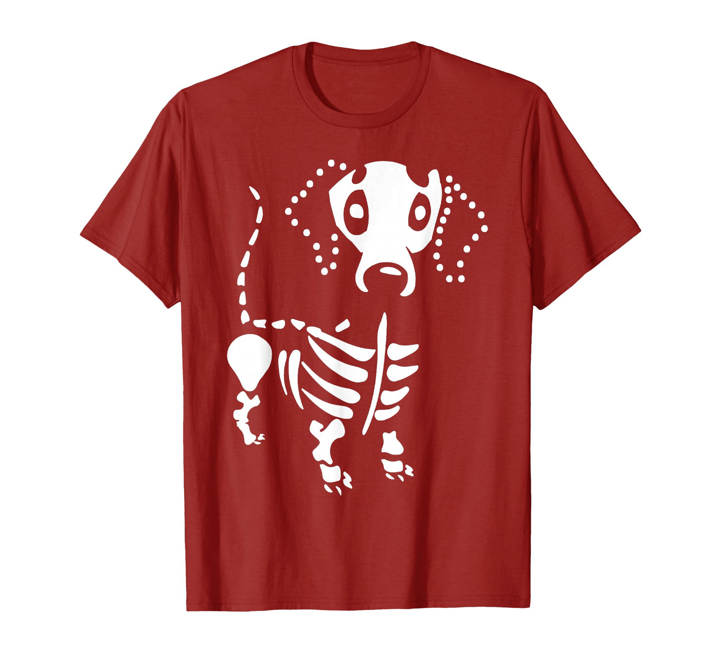 Dachshund Bone Skeleton Cute Wiener Dog Halloween Womens T-Shirt