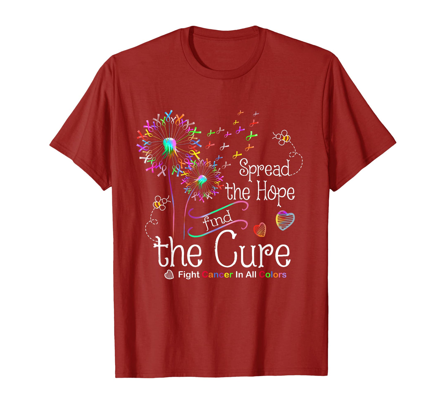 Fight Cancer In All And Every Color Ribbons Dandelion Flower T-Shirt