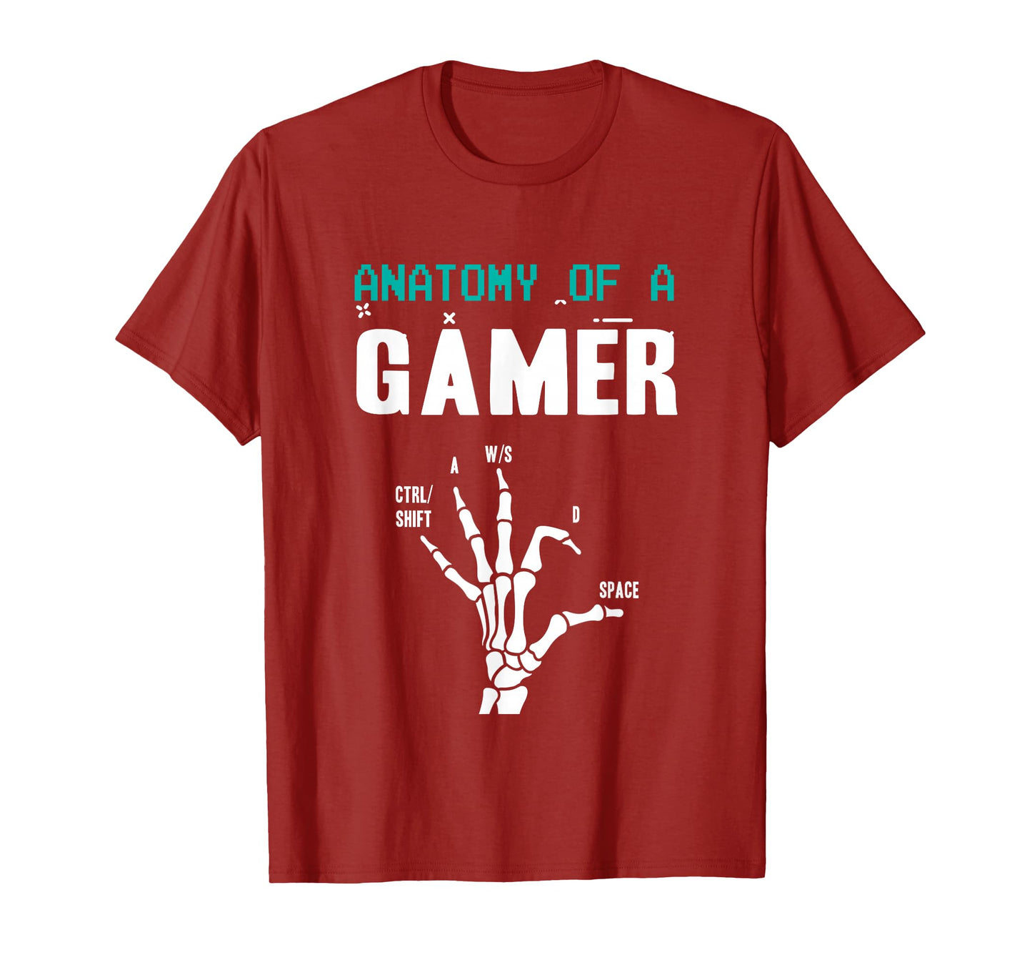 Anatomy of A Gamer Skeleton Hand Funny T-Shirt