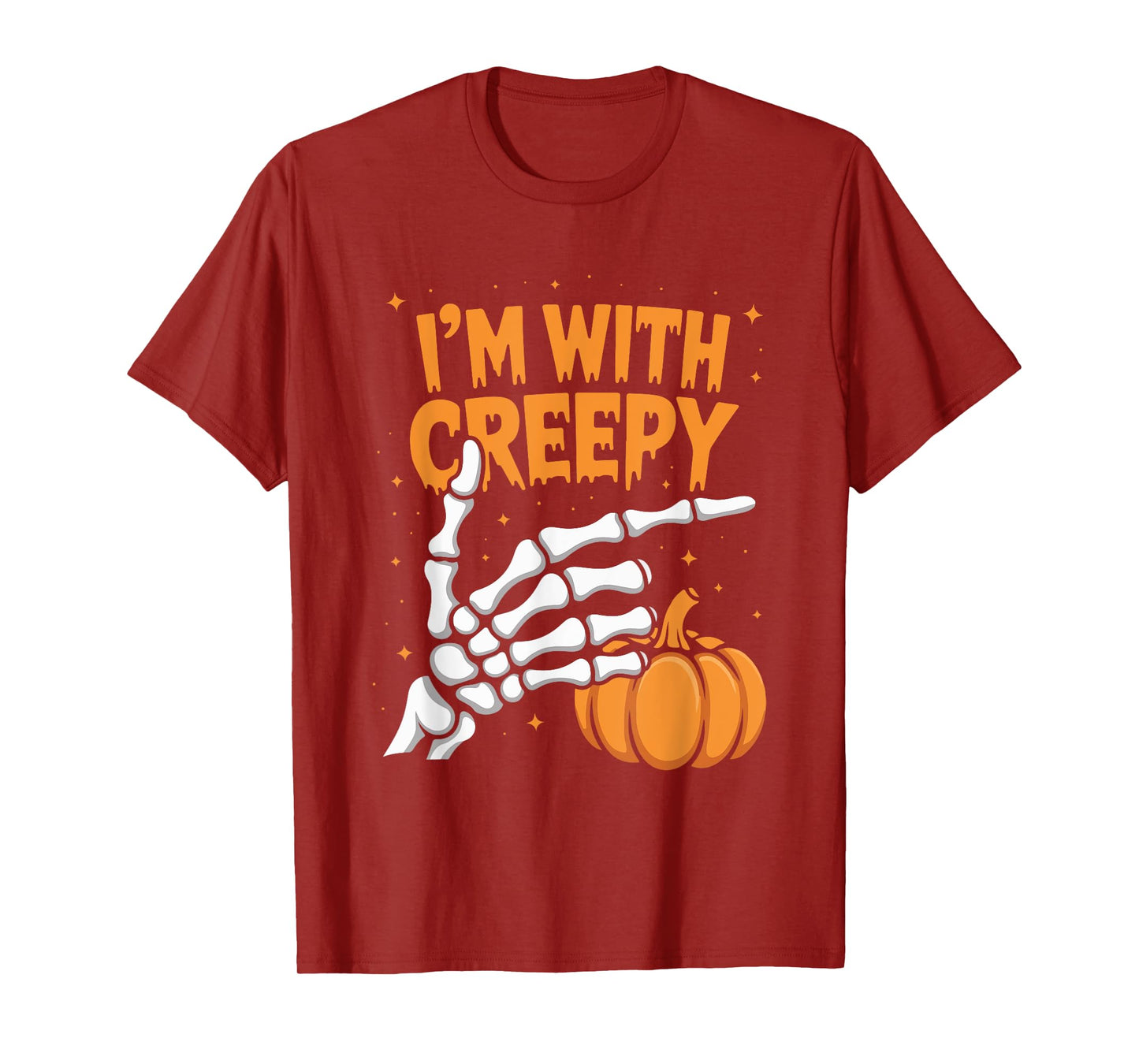 Funny Skeleton Quote I'm with Creepy Scary Hands Halloween T-Shirt