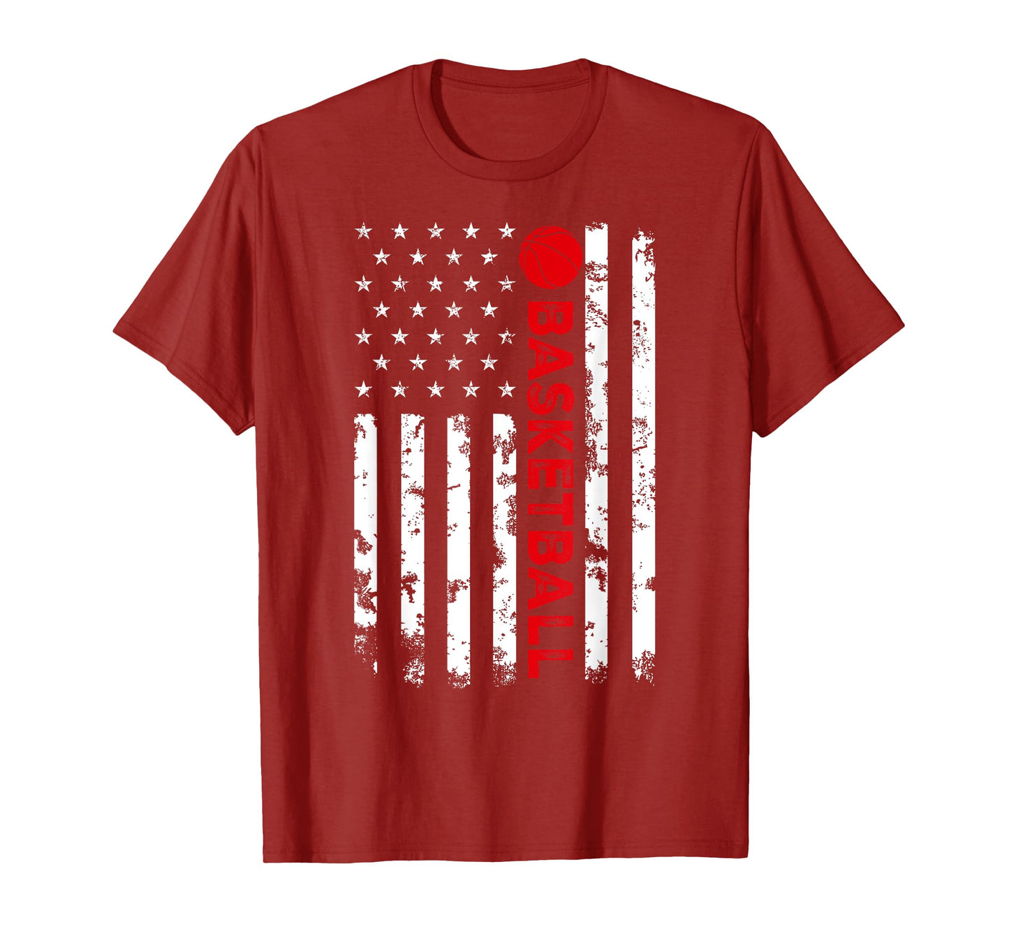 USA Flag Vintage Distressed Tee American Flag Basketball T-Shirt