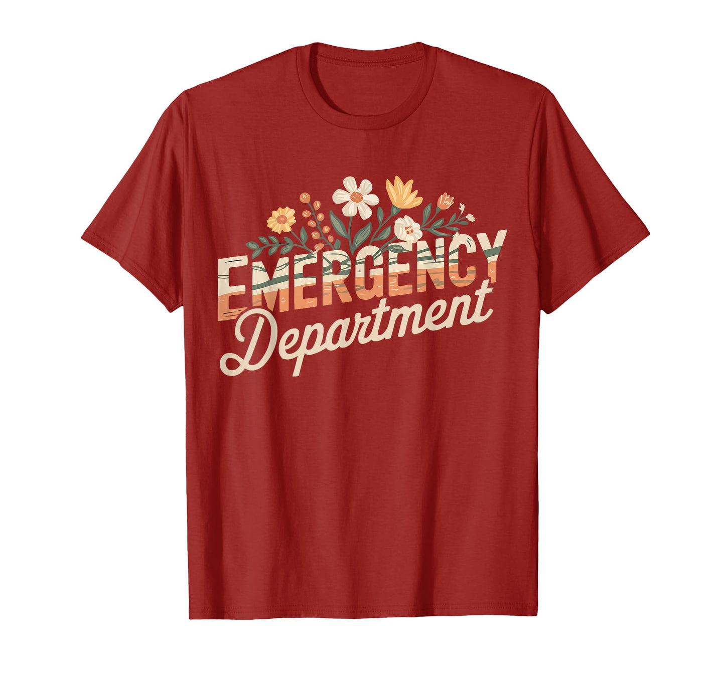 ER Nurse Emergency Room Nursing Flowers Emergency Department T-Shirt