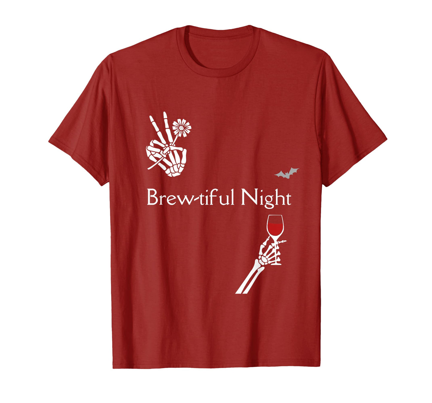 Halloween Tee Skeleton Hand with Drink Funny Spooky T-Shirt