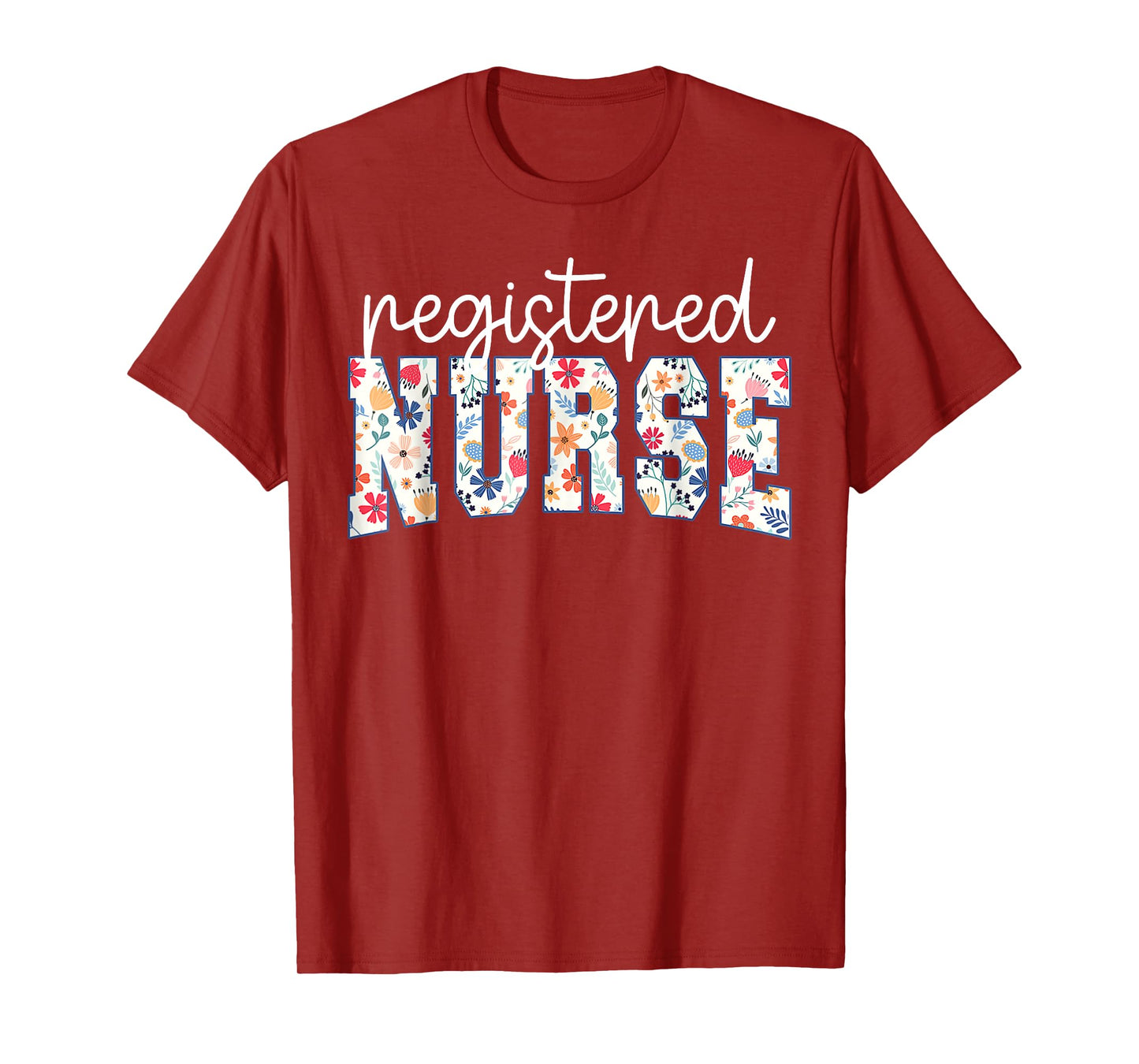 RN Nurse Floral Print Registered Nurse Nursing School Women T-Shirt
