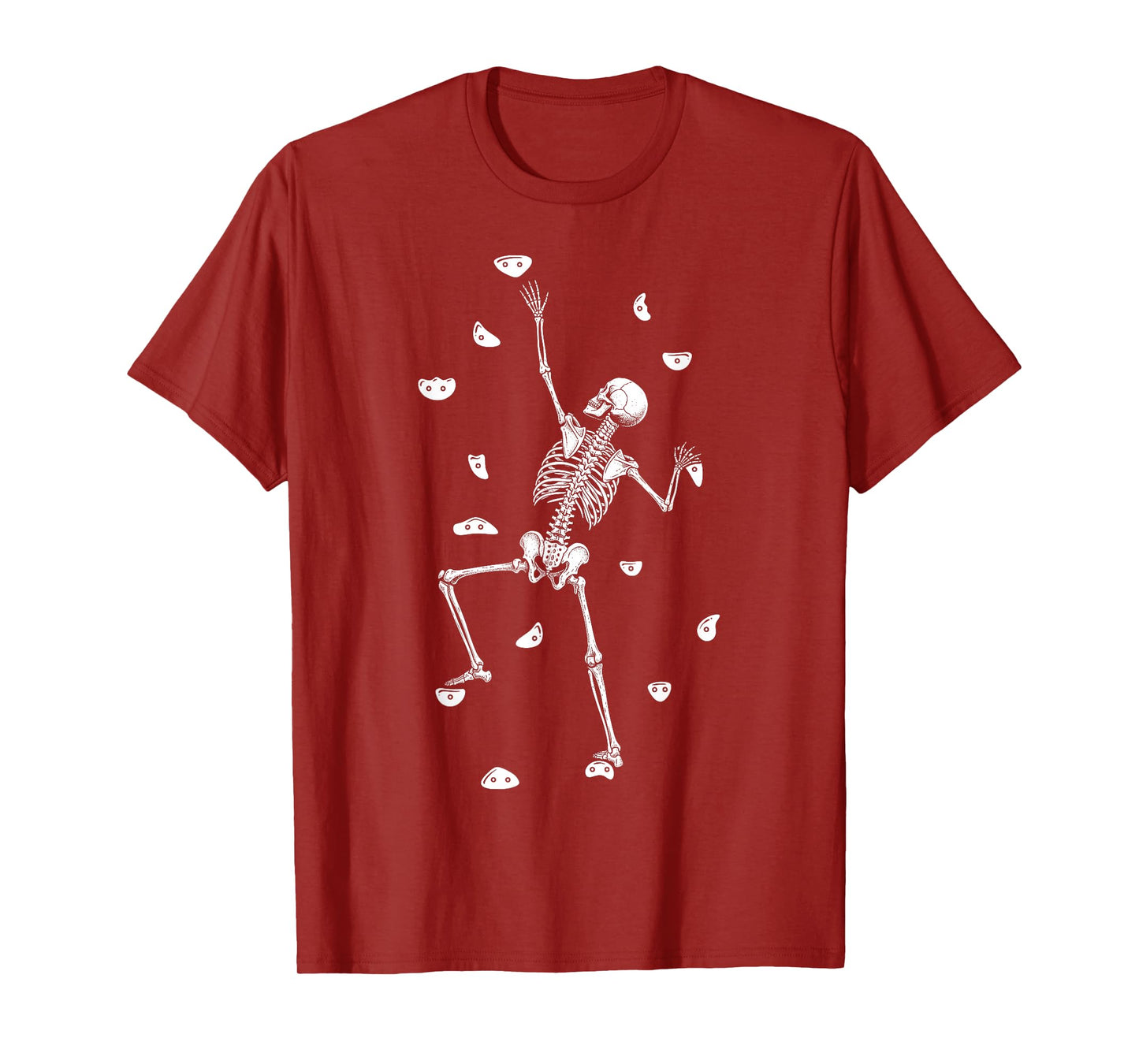 Rock Wall Climber Halloween Skeleton Funny Climbing Climbers T-Shirt