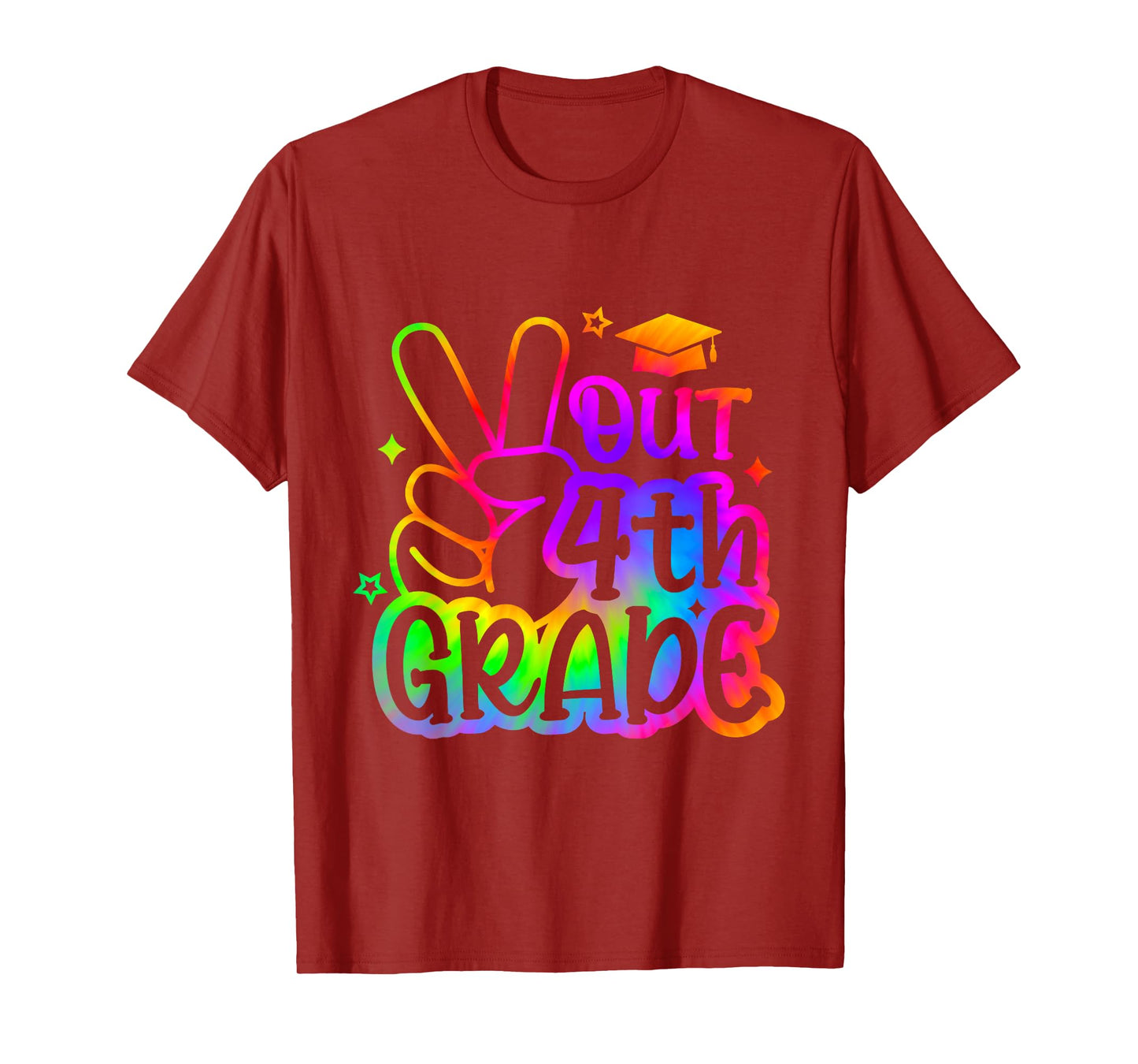 Peace Out 4th Grade Tie dye Last Day School 2025 T-Shirt