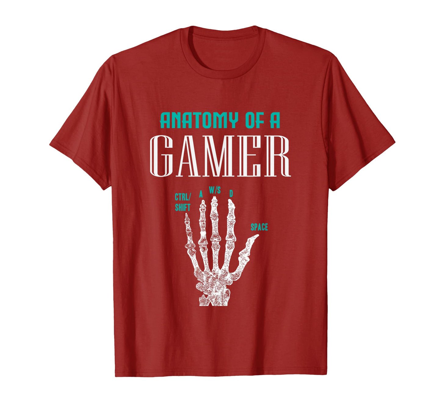 Anatomy of A Gamer Skeleton Hand Funny T-Shirt