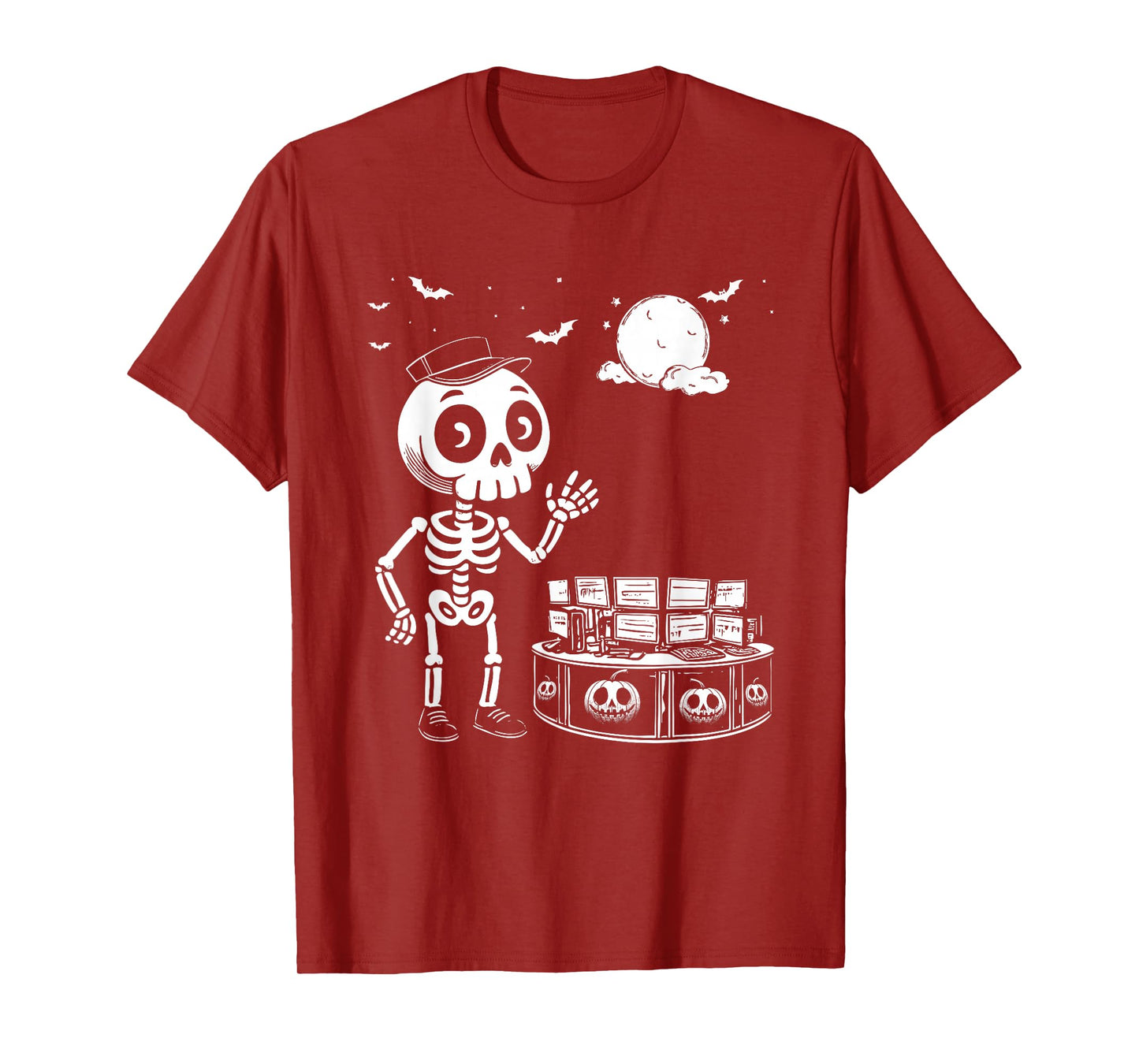 Funny borse Trading Skeleton for Halloween Spooky Season, T-Shirt