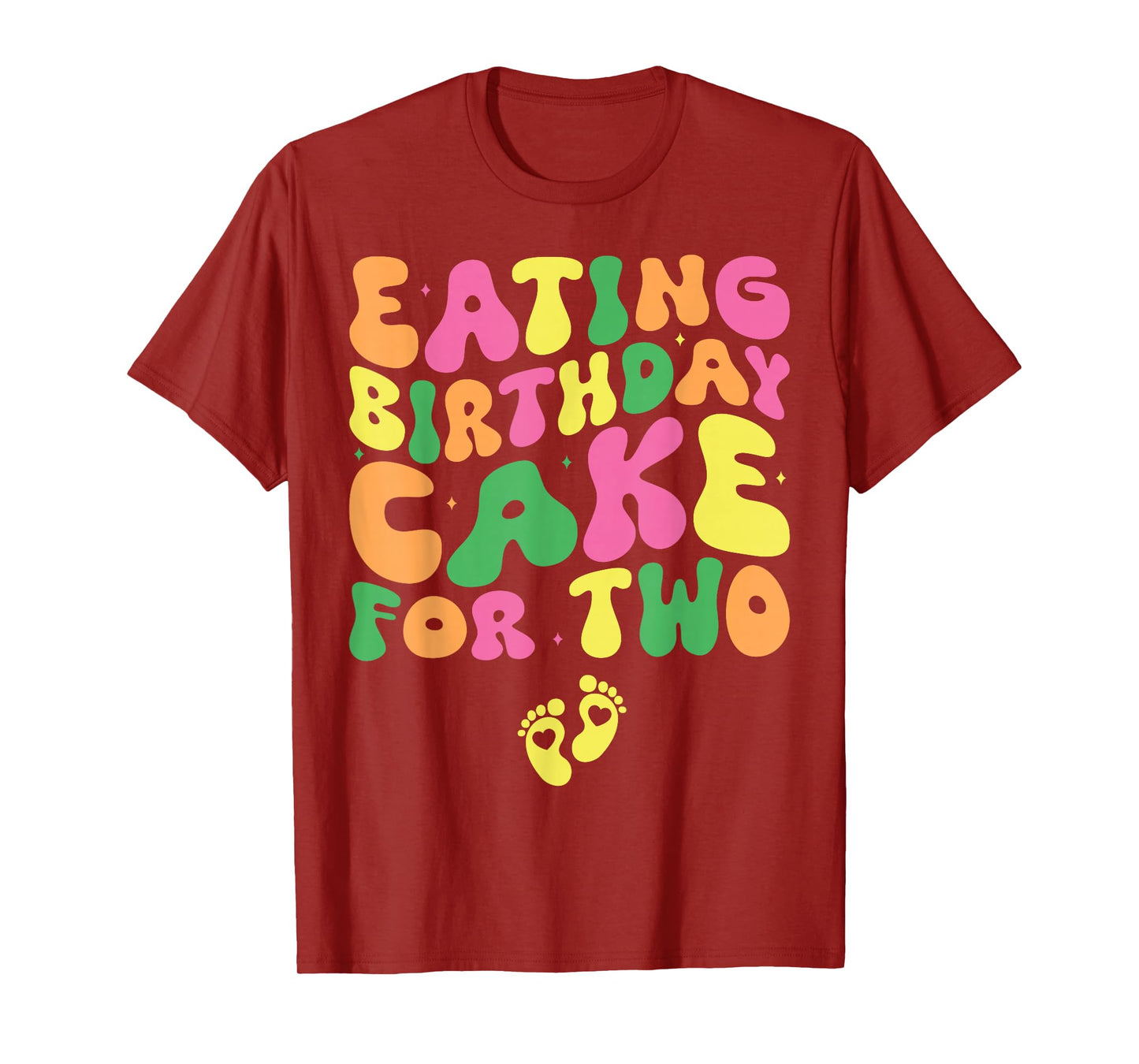 Birthday Pregnancy Announcement Apparel Co. Eating Birthday Cake For Two Pregnancy Announcement T-Shirt - Black, Small, Unisex-Adults, Short Sleeve, T-Shirt