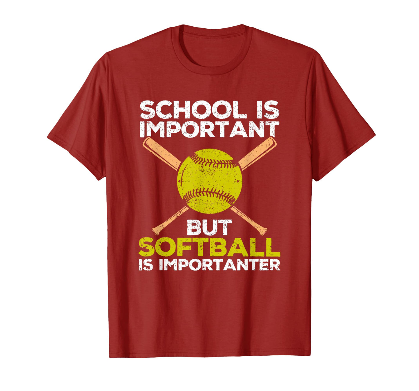 School is Important but Softball Is Importanter Girls T-Shirt