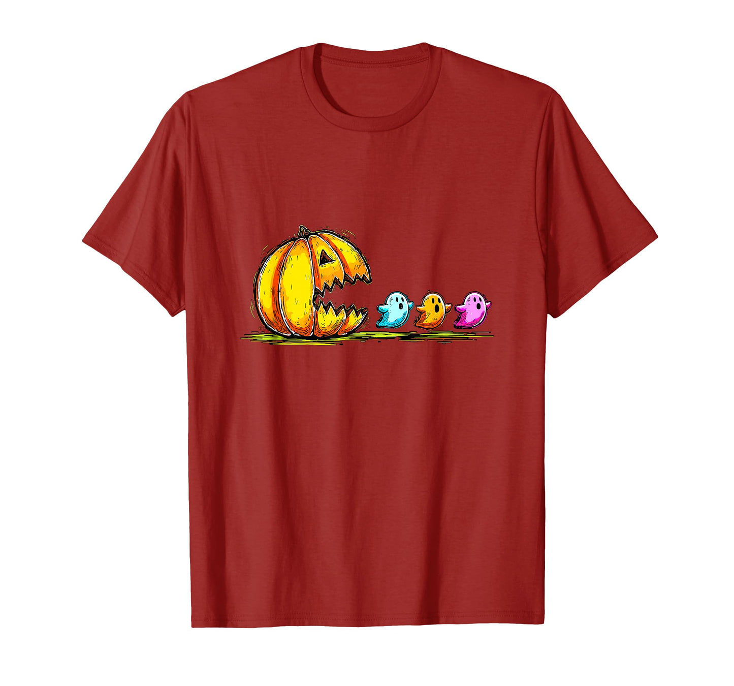 Pumpkin Chasing Ghost Halloween Pumpkin Boo Spooky Season T-Shirt