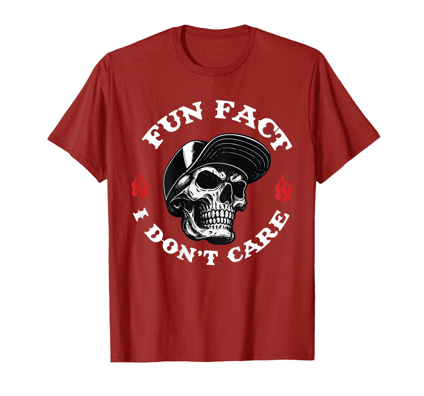 Fun Fact I Don't Care Skull (ON Back) T-Shirt