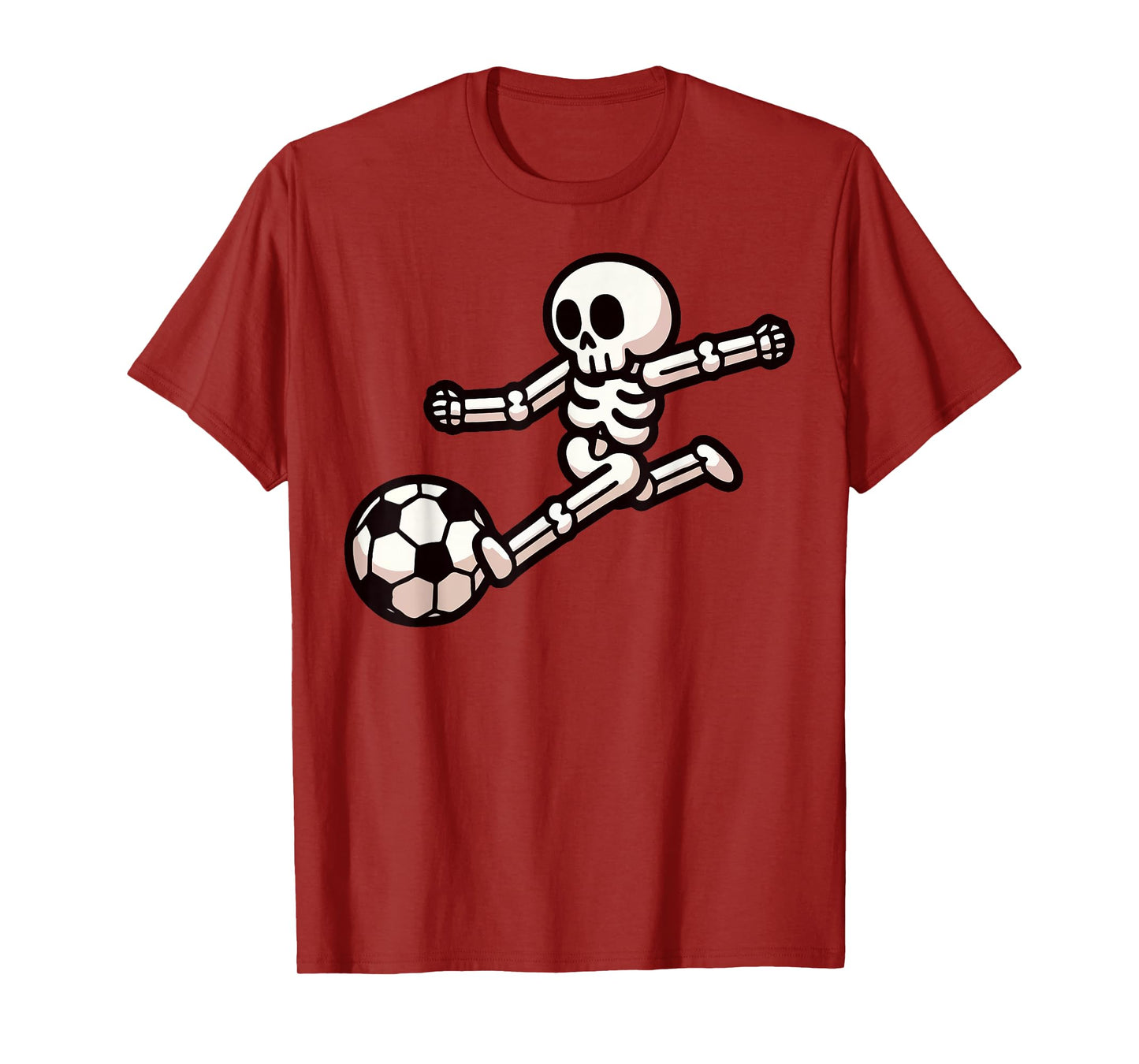 Soccer Skeleton Halloween Football Spooky Boys Soccer Player T-Shirt