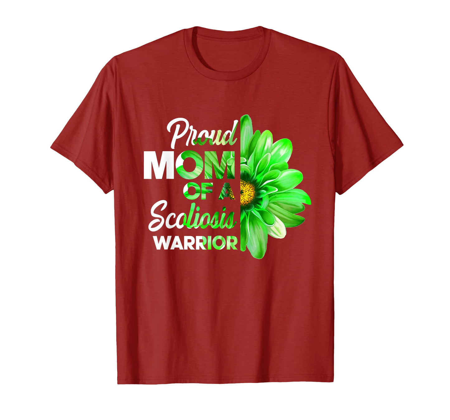Proud Mom Of A Scoliosis Warrior Green Ribbon Awareness T-Shirt