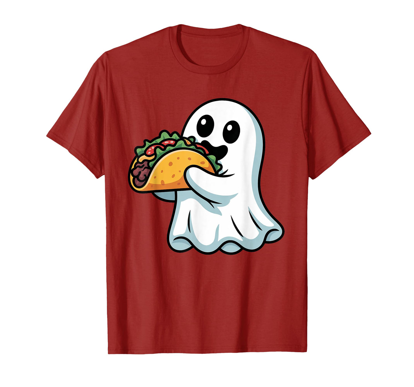 Cute Ghost Eating Tacos Halloween Toddler Boys Kids Costume T-Shirt