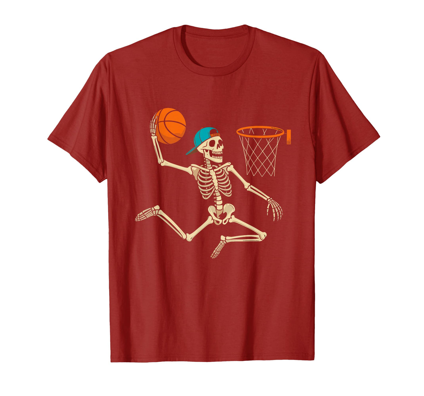 Funny Skeleton Playing Basketball Lovers Halloween for Boys T-Shirt