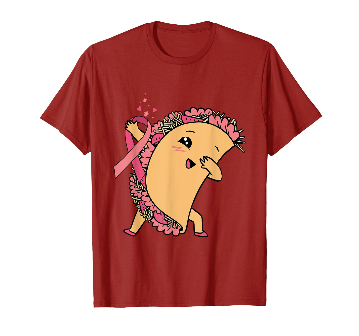 Dabbing Taco Pink Ribbon Breast Cancer Awareness Mexican T-Shirt