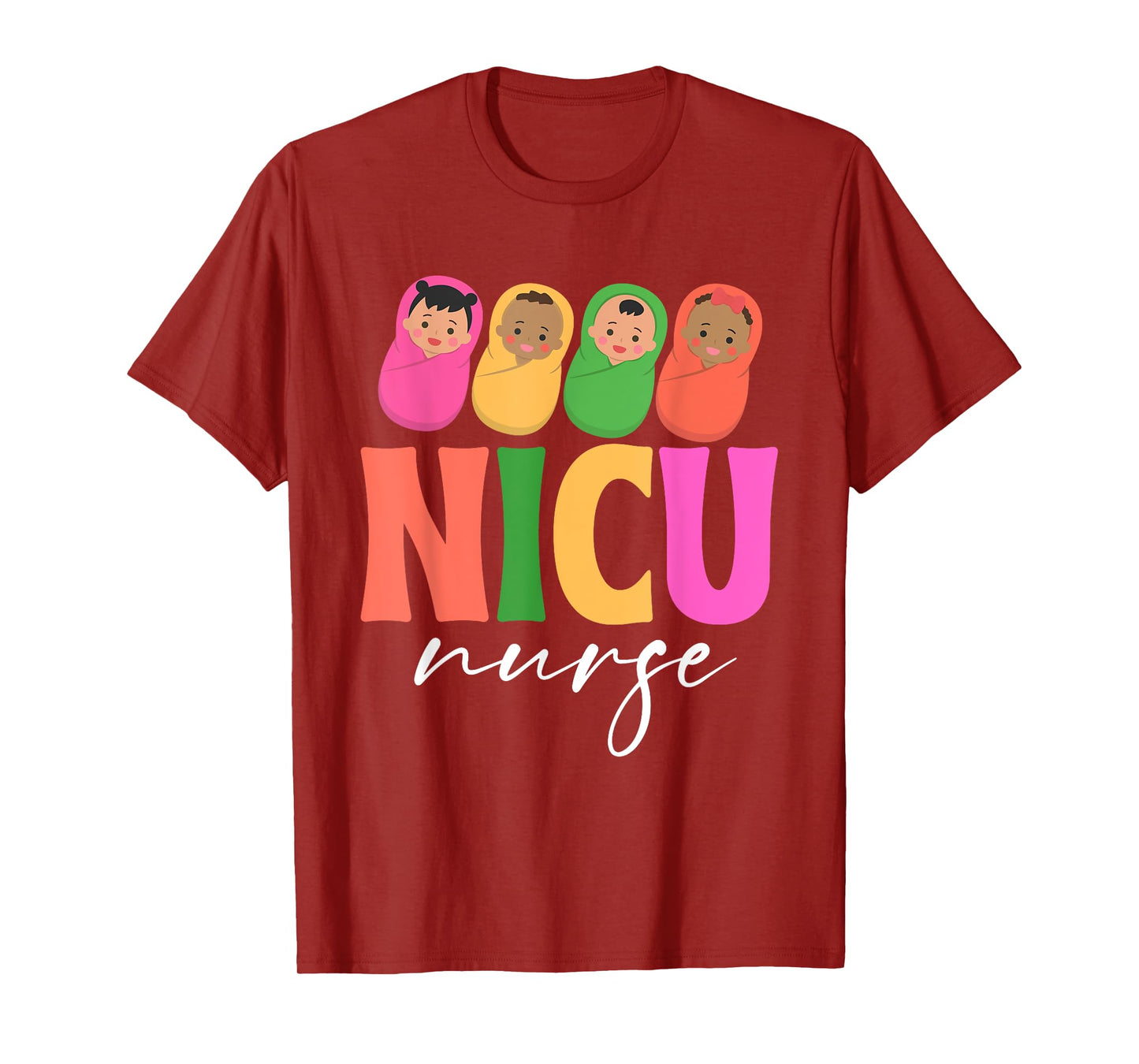 Groovy NICU Nurse ICU Neonatal Team Tiny Humans For Womens T-Shirt