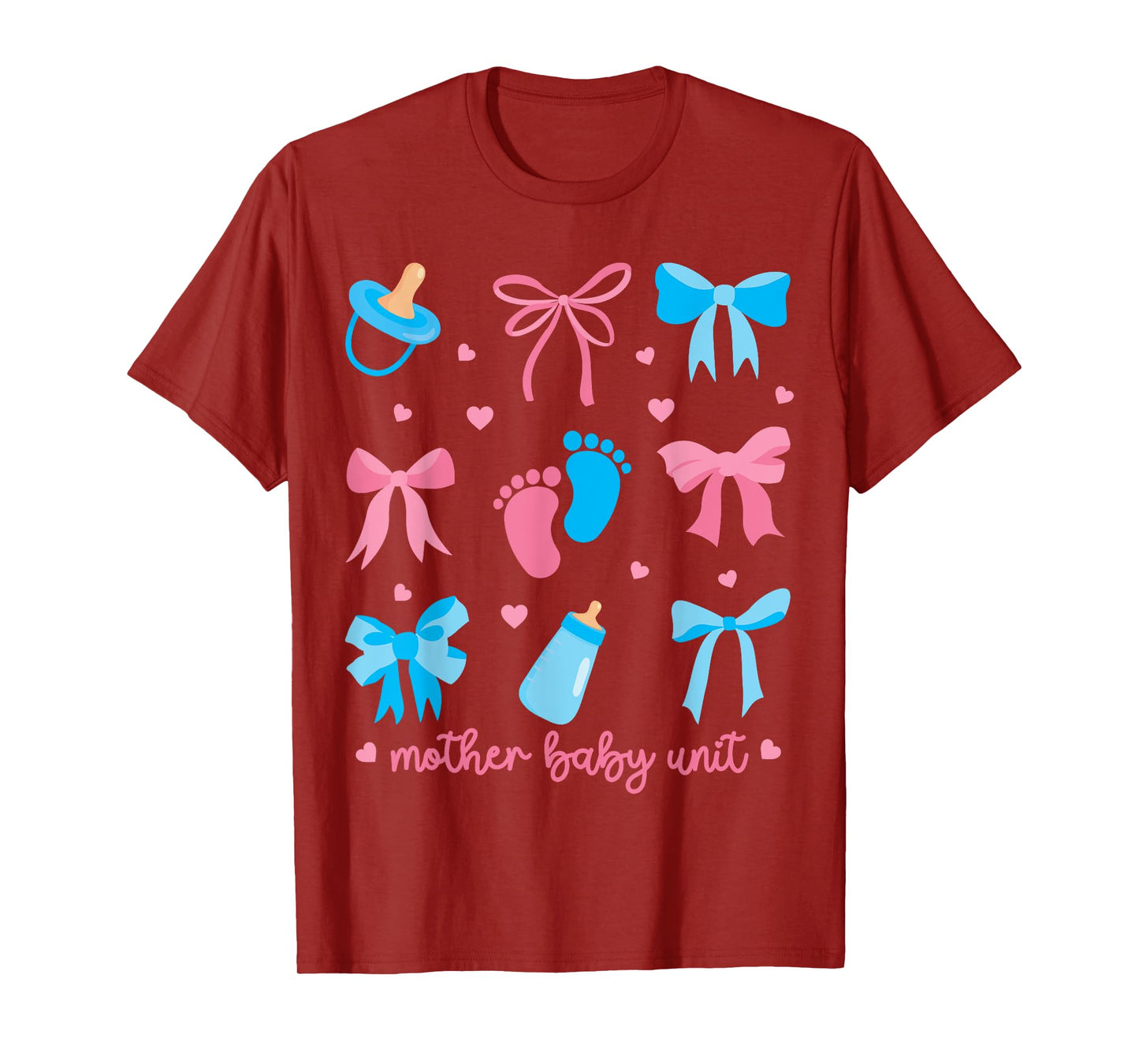 Mother Baby Unit Coquette Bow MBU Nurse Postpartum Women T-Shirt