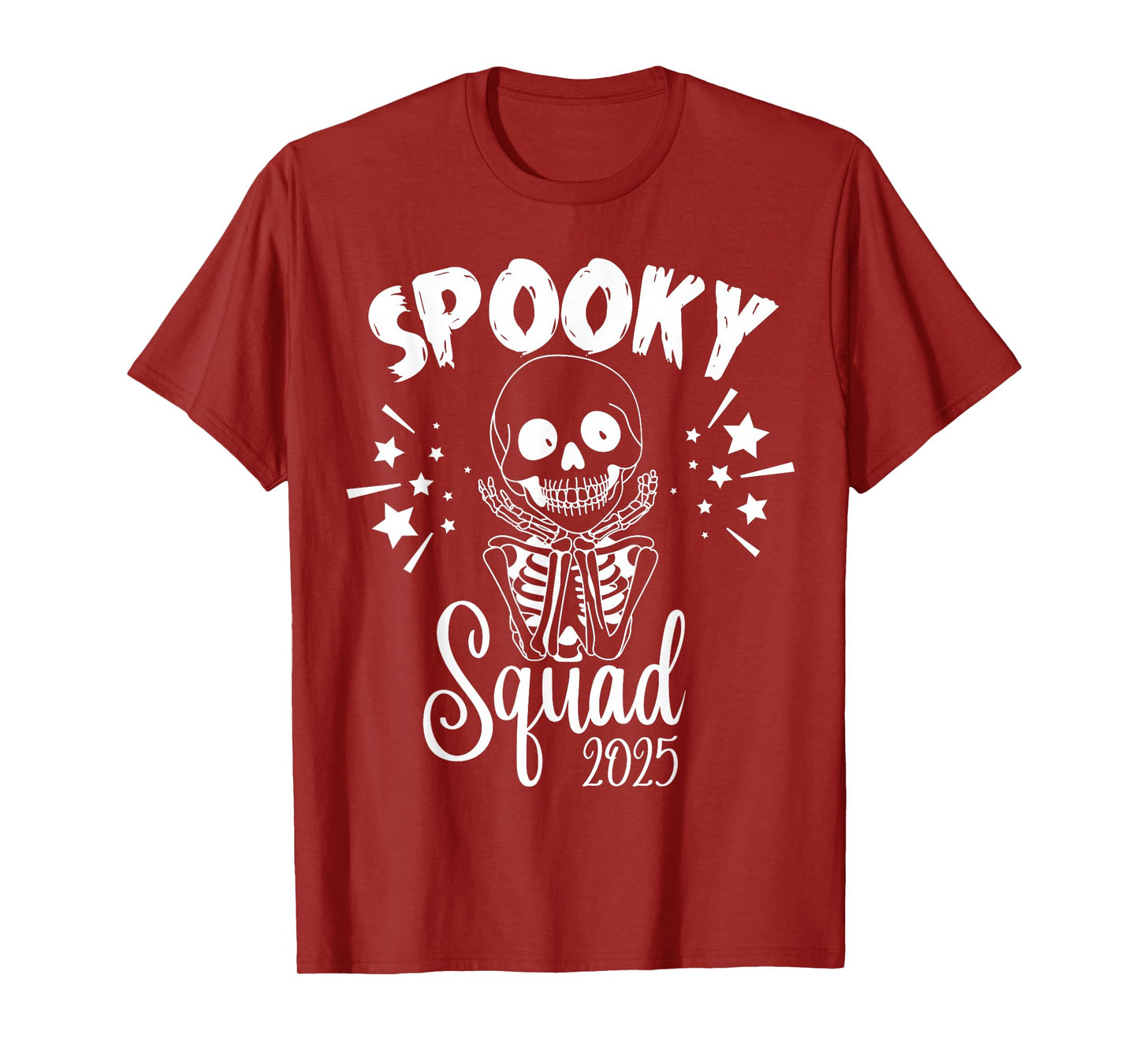 Spooky Squad 2025 Skeleton Retro Vibes Kids Halloween Season T-Shirt