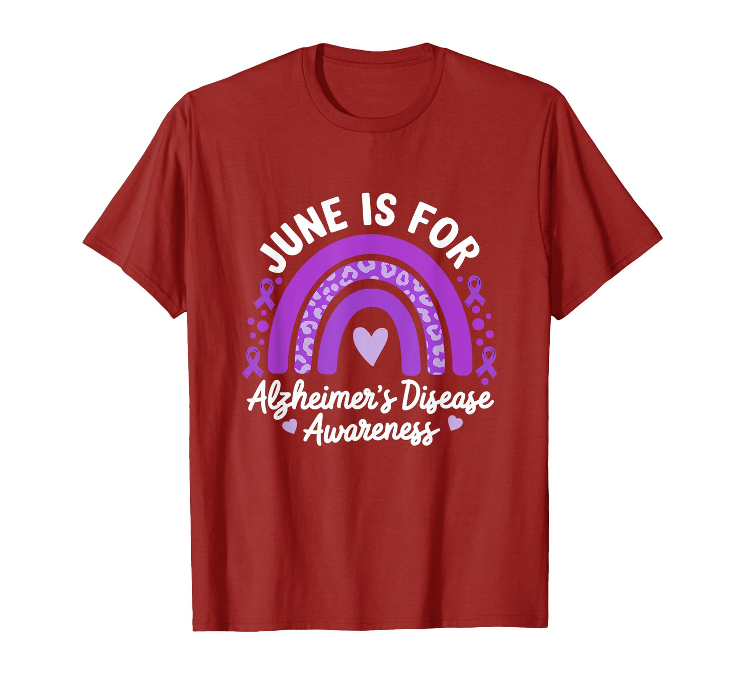June Is For Alzheimer’s Awareness Purple Rainbow Support T-Shirt