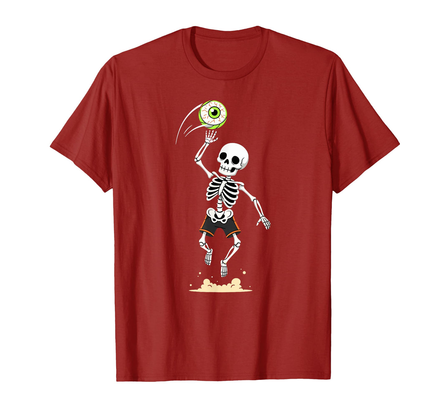 Halloween Skeleton Basketball Dunk Eyeball Player T-Shirt