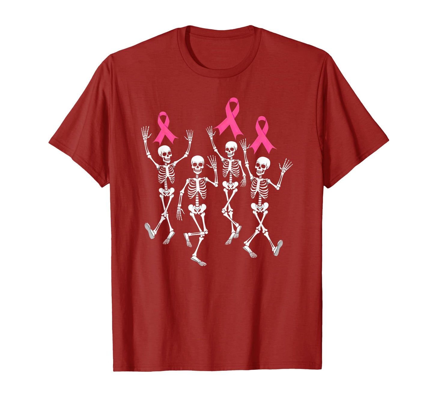 Breast Cancer Awareness Skeleton Dancing Halloween T-Shirt