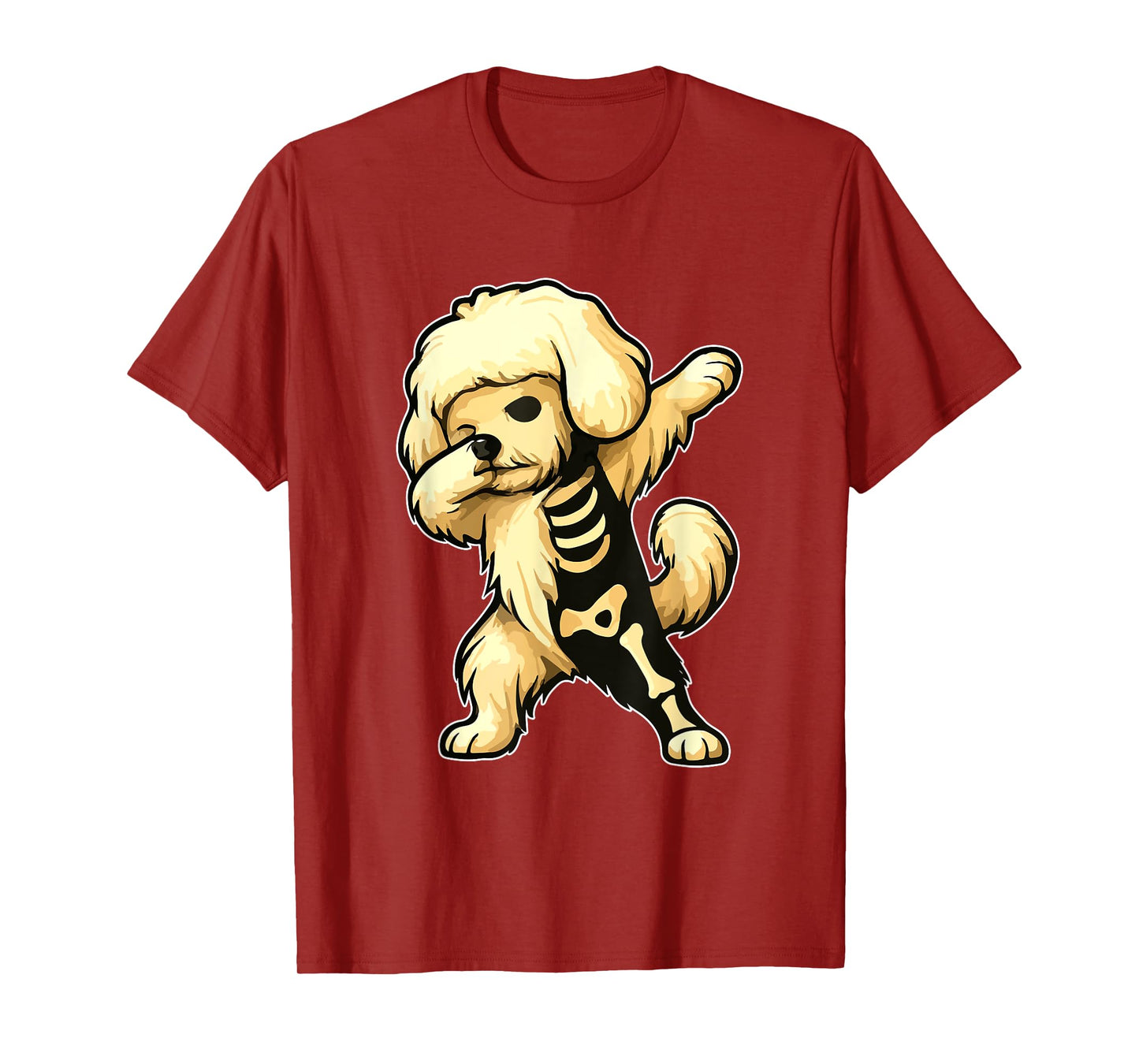 Dabbing Maltese Half Skeleton Halloween Costume Owner Lover T-Shirt