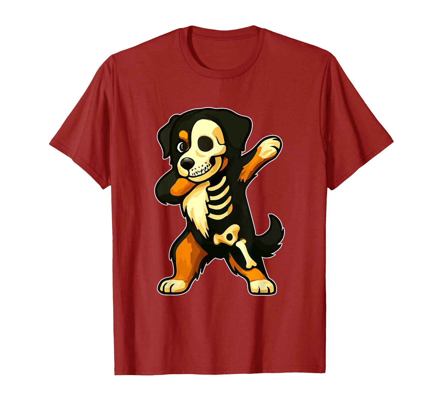Dabbing Bernese Mountain Half Skeleton Halloween Owner Lover T-Shirt