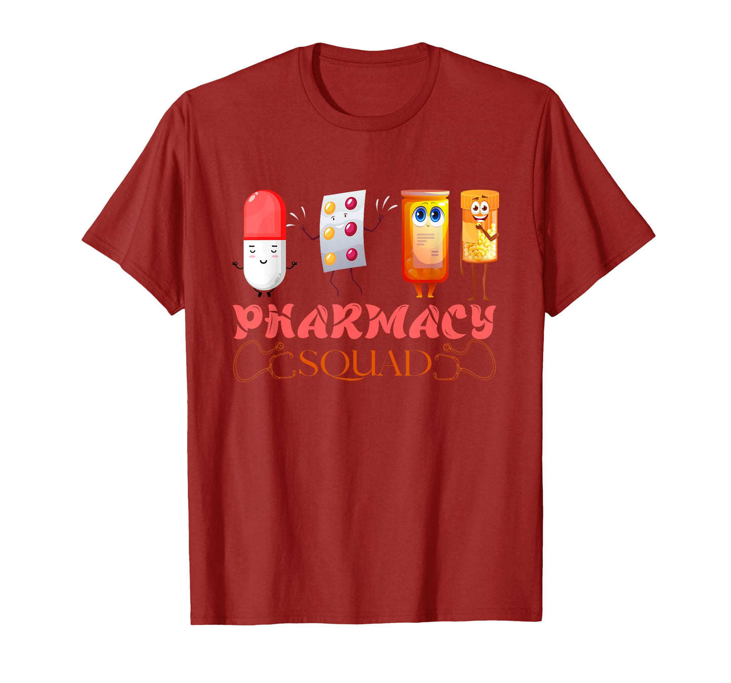 Pharmacy Squad Valentines Cute Pills Pharmacist Pharm Tech T-Shirt