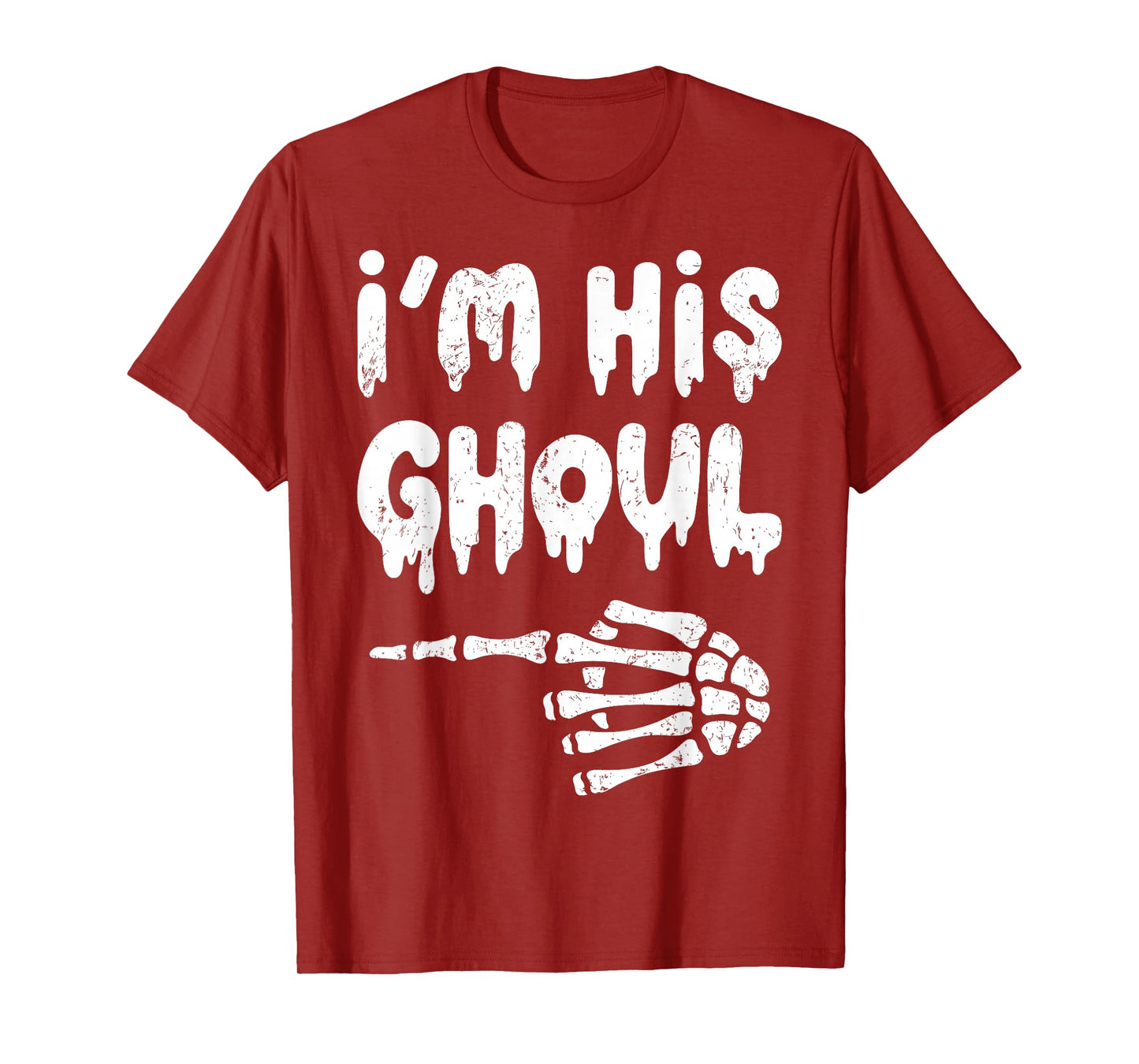 I’m Her Boo I’m His Ghoul Halloween Couple Matching Skeleton T-Shirt