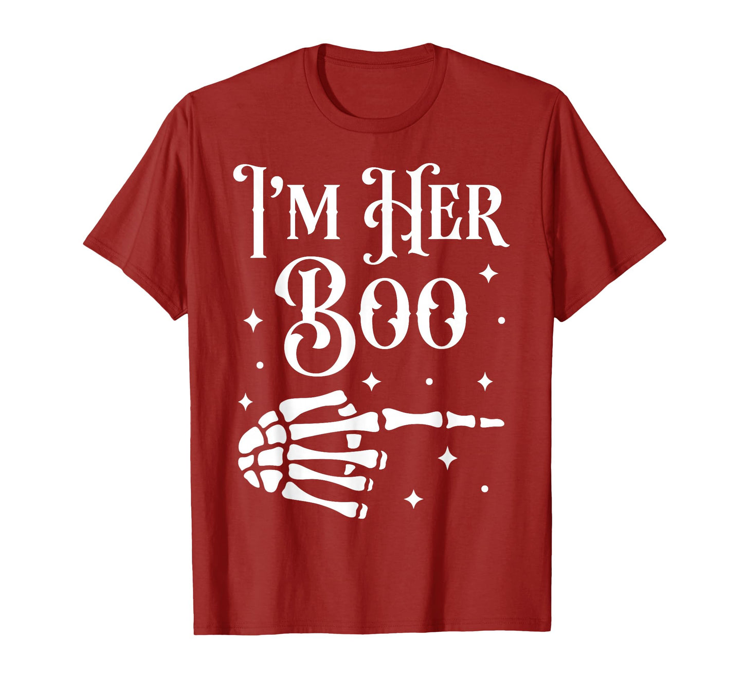 Im Her Boo Im His Ghoul Funny Halloween Couple Skeleton Hand T-Shirt