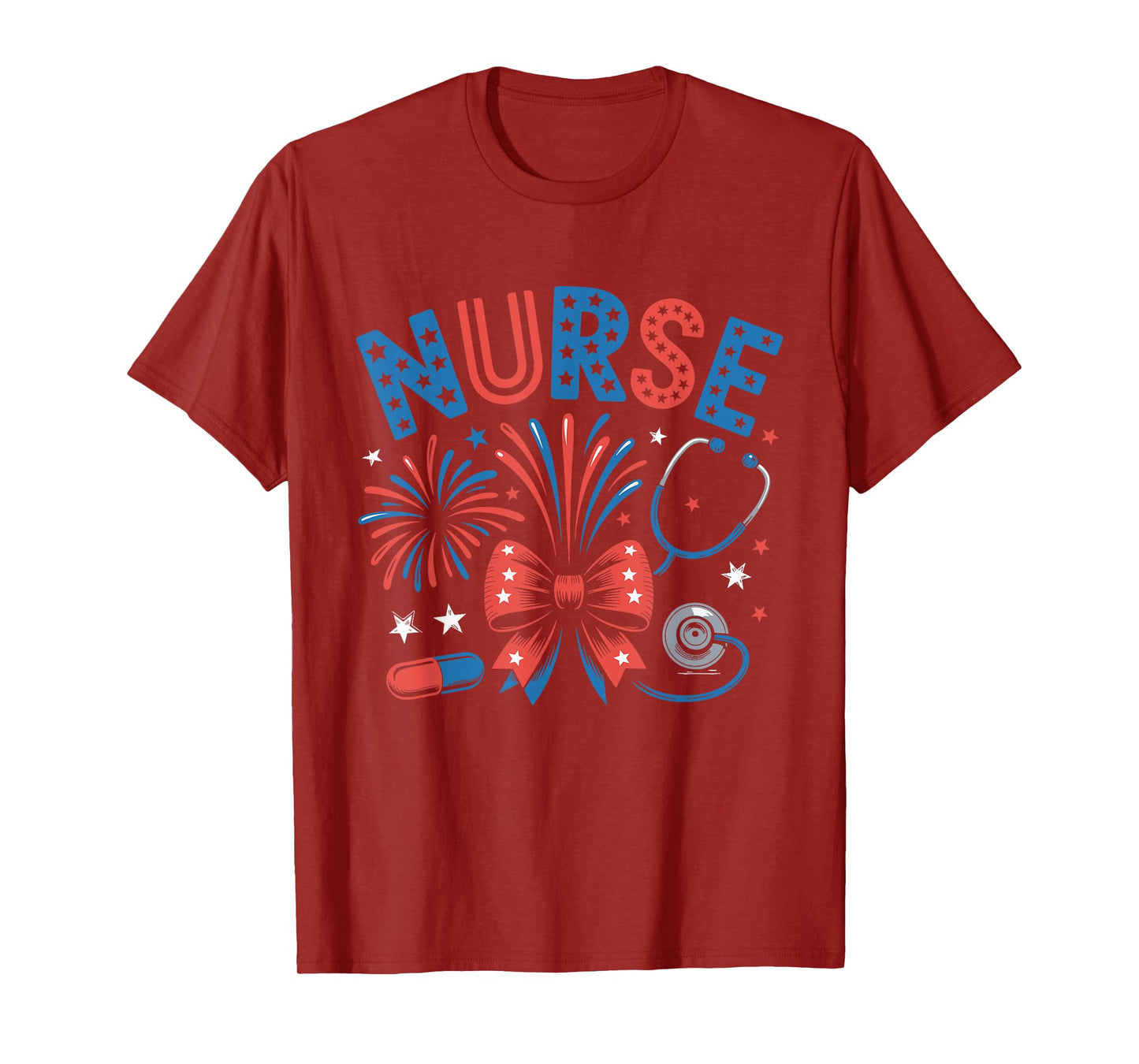4th of July Nurse American Flag Fourth Of July Funny Nurse T-Shirt