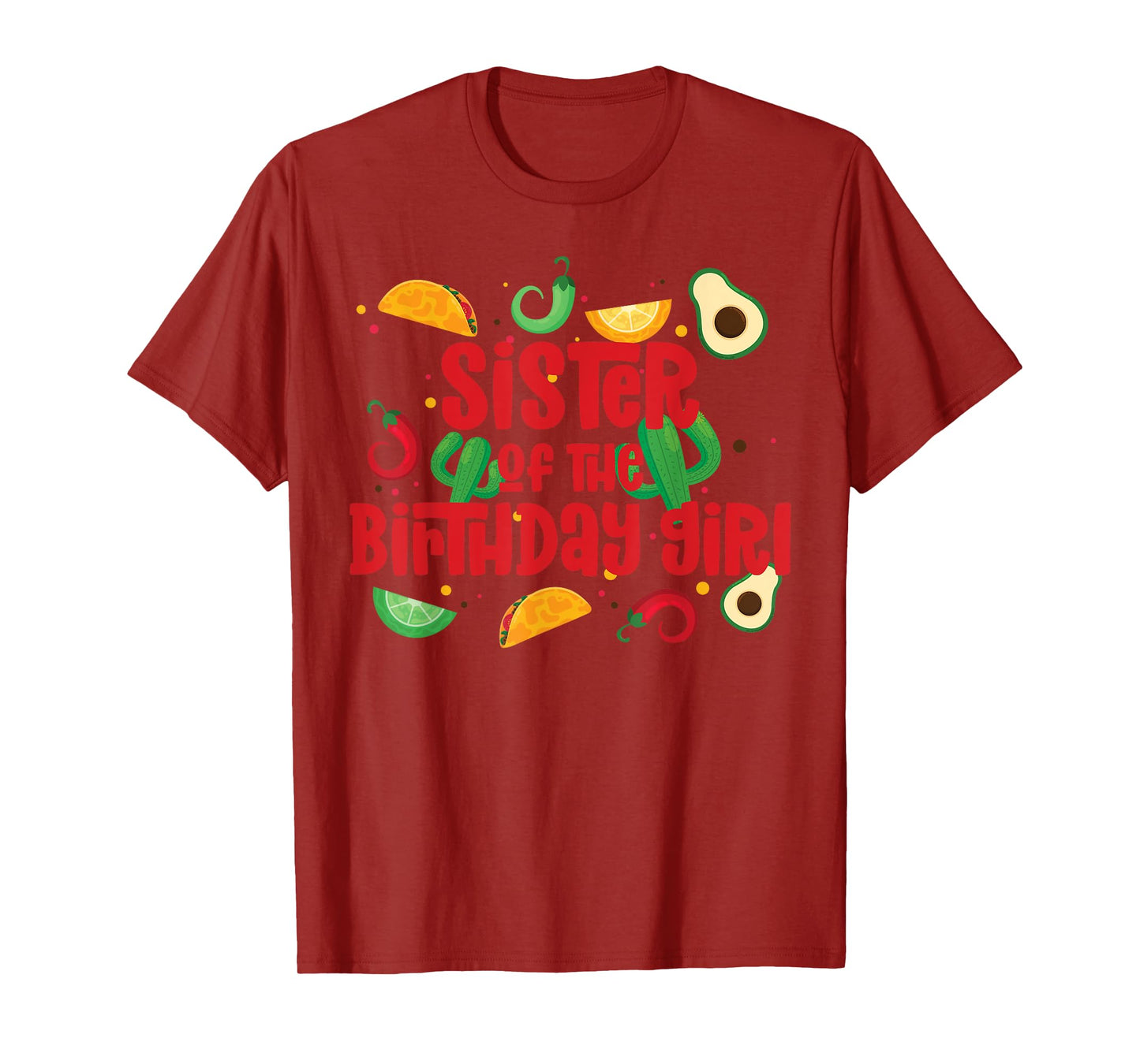 Sister Taco Twosday Fiesta Taco Birthday Theme Girl 2yr T-Shirt