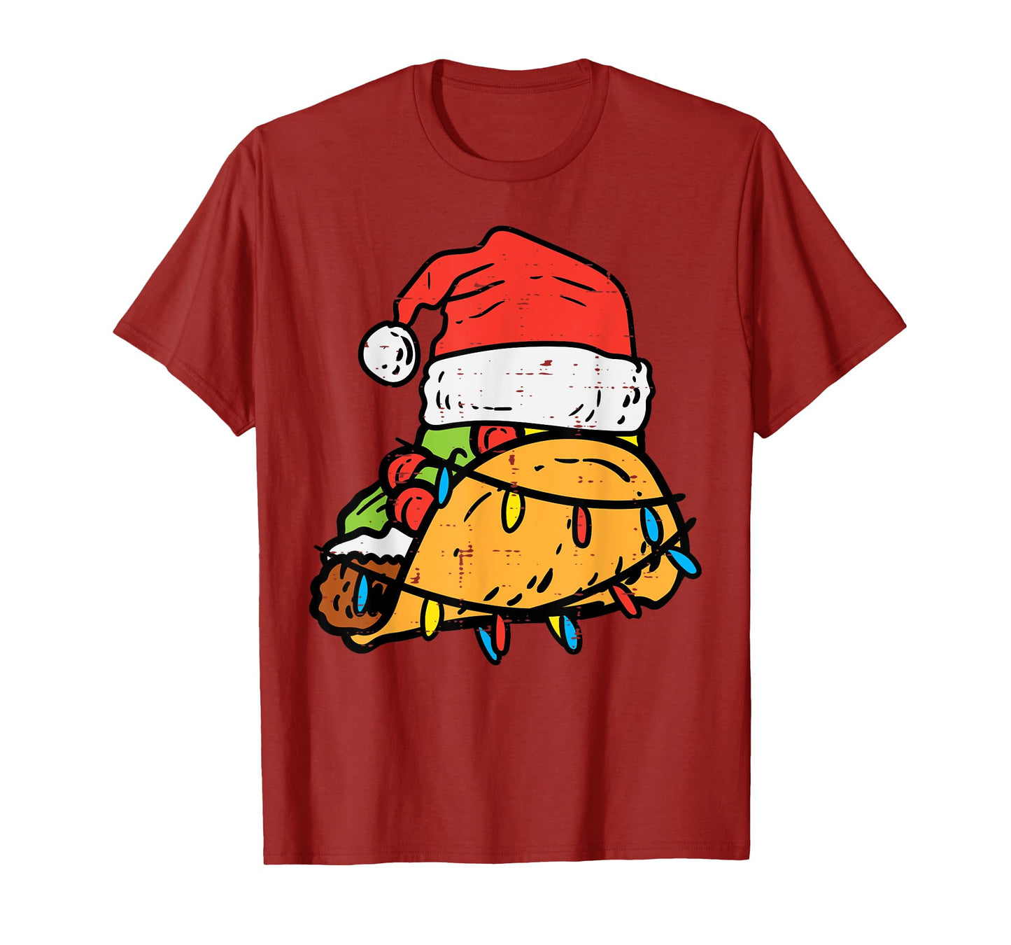 Christmas Tacos Santa Funny Mexican Food Xmas Men Women Kids T-Shirt