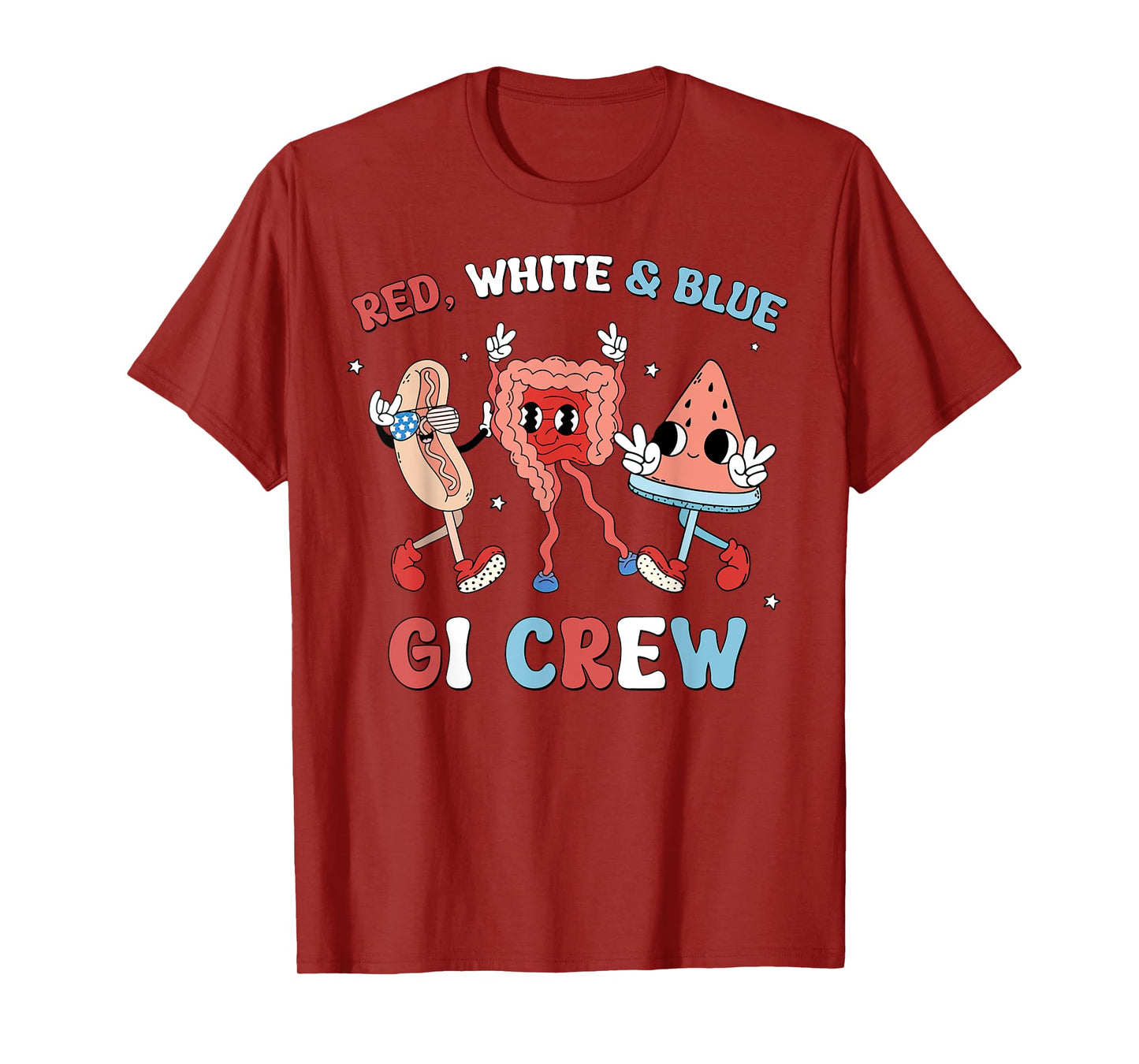 Red White & Blue GI Crew Endoscopy RN Nurse 4th Of July T-Shirt