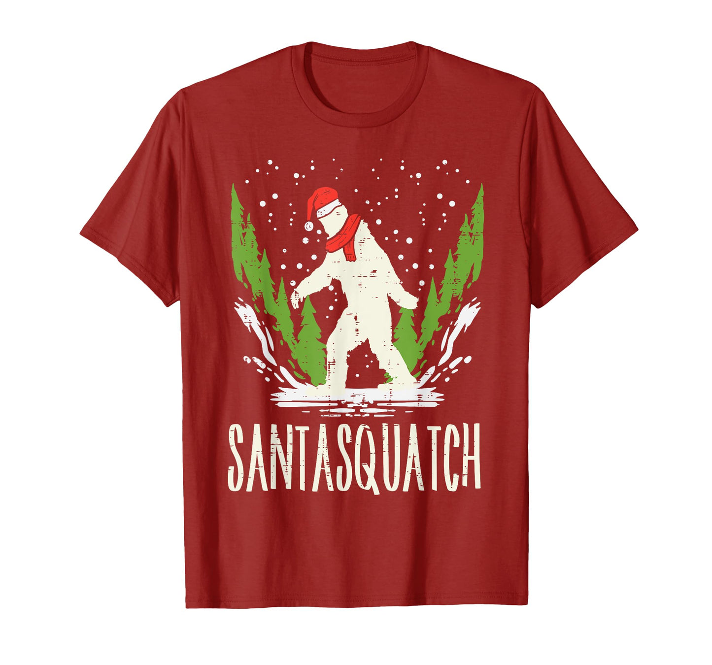 Bigfoot Sasquatch Santa Squatch Christmas Xmas Pajama PJ T-Shirt