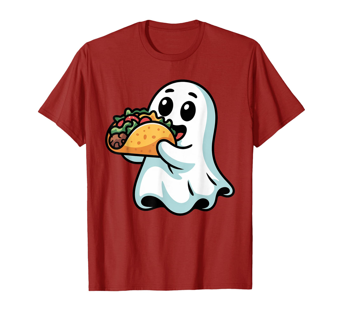 Halloween Boo Ghost Eating Tacos Funny Kids Trick or Treat T-Shirt