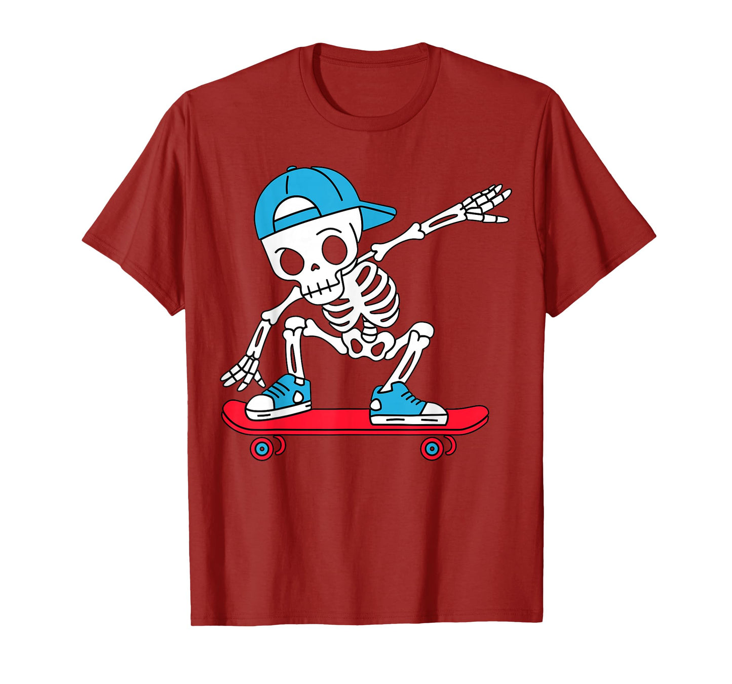 Cool Skeleton Skateboarding Skater Retro Style Halloween T-Shirt