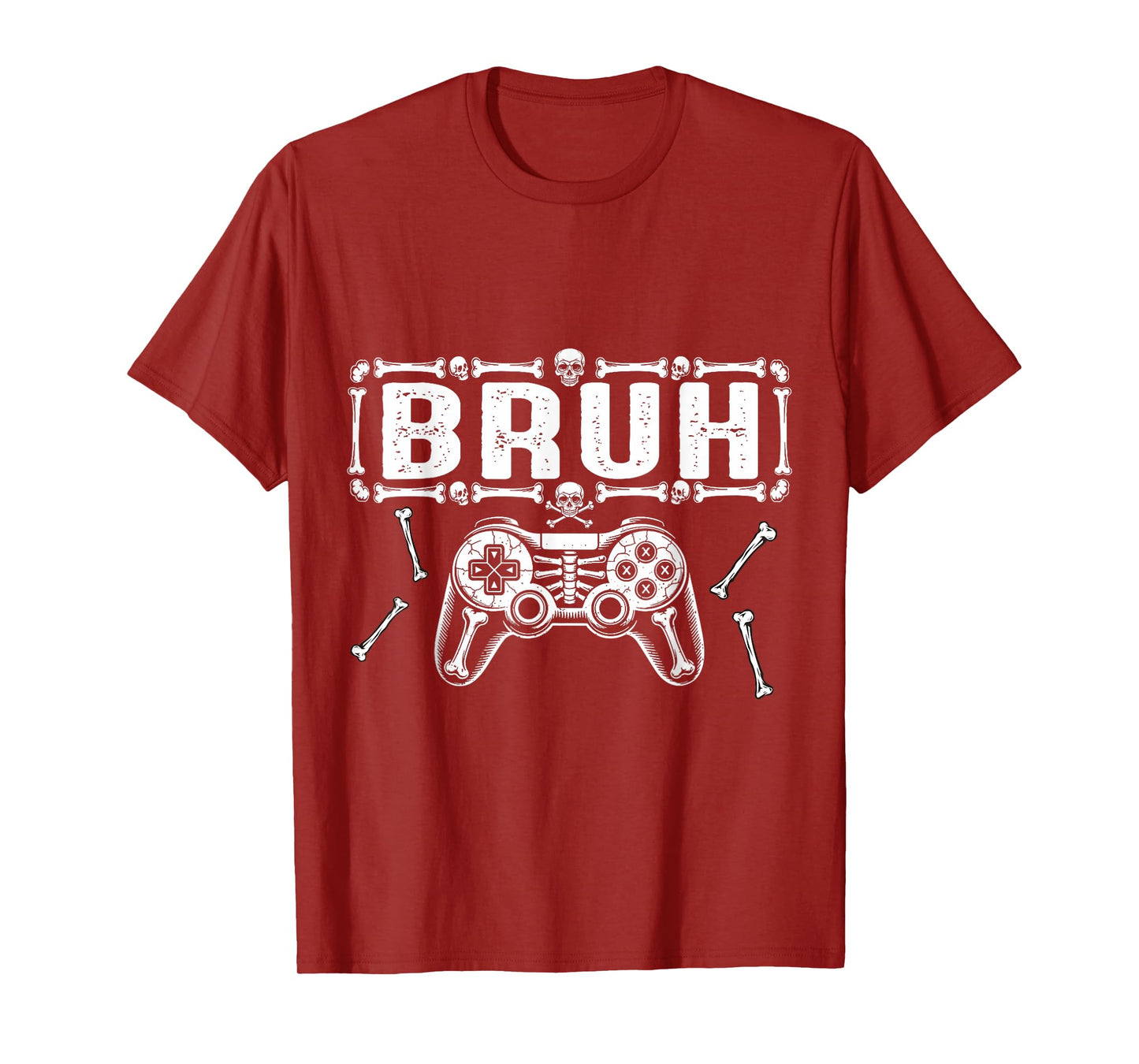 Halloween Skeleton Gamer Bruh Funny Video Gaming Boys Kids T-Shirt