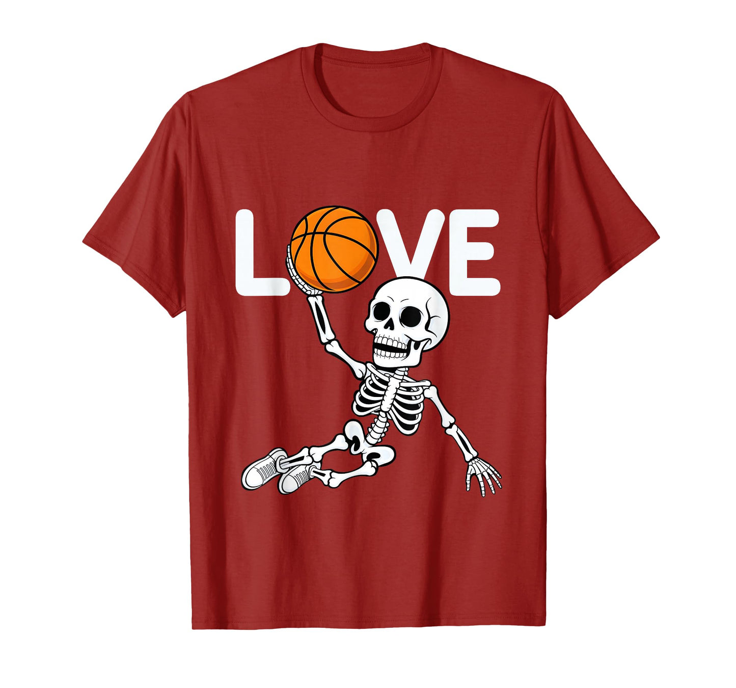 Basketball Skeleton Love Hoops Heartbeat Tee T-Shirt