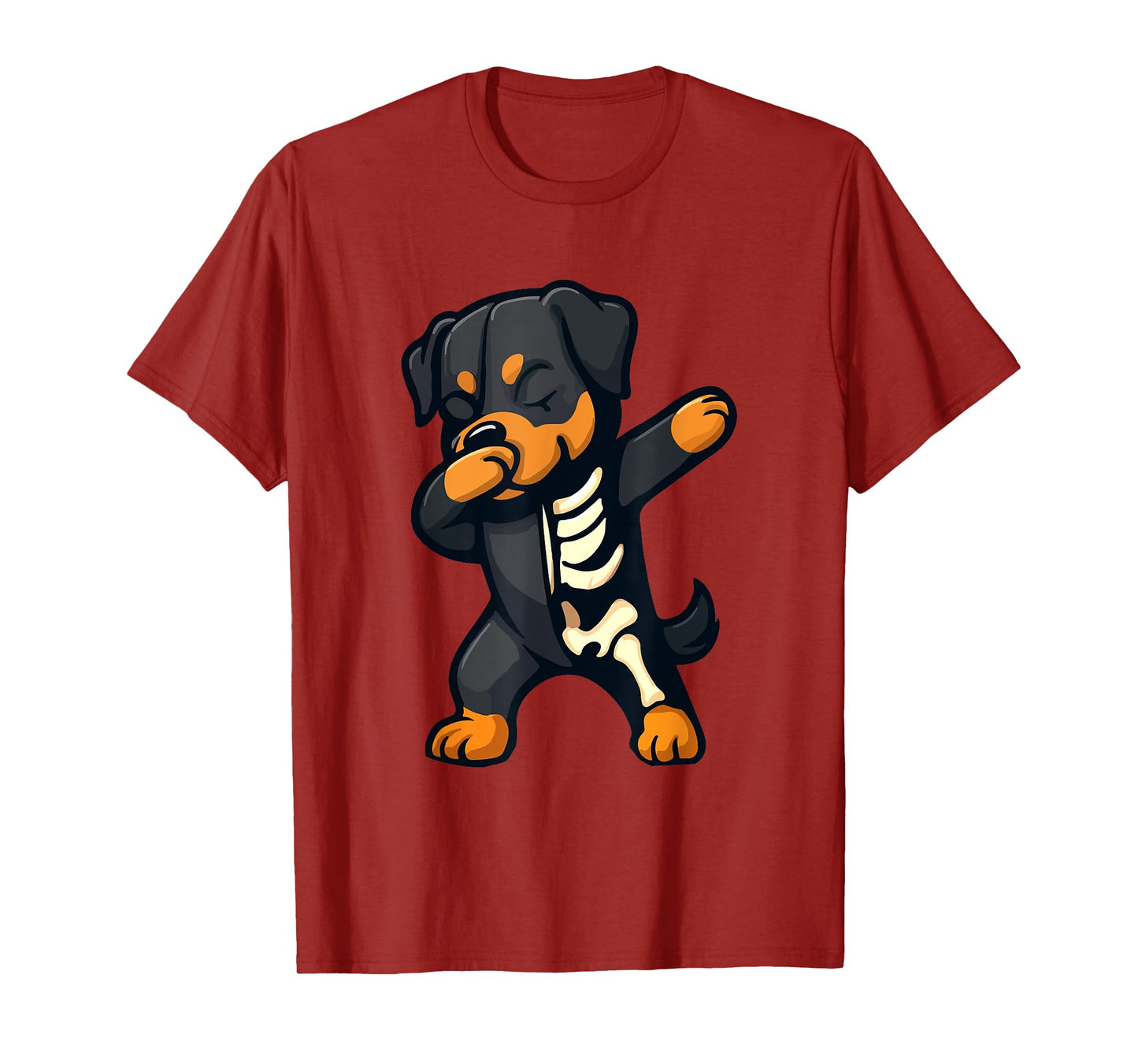 Dabbing Rottweiler Half Skeleton Halloween Costume Owner T-Shirt