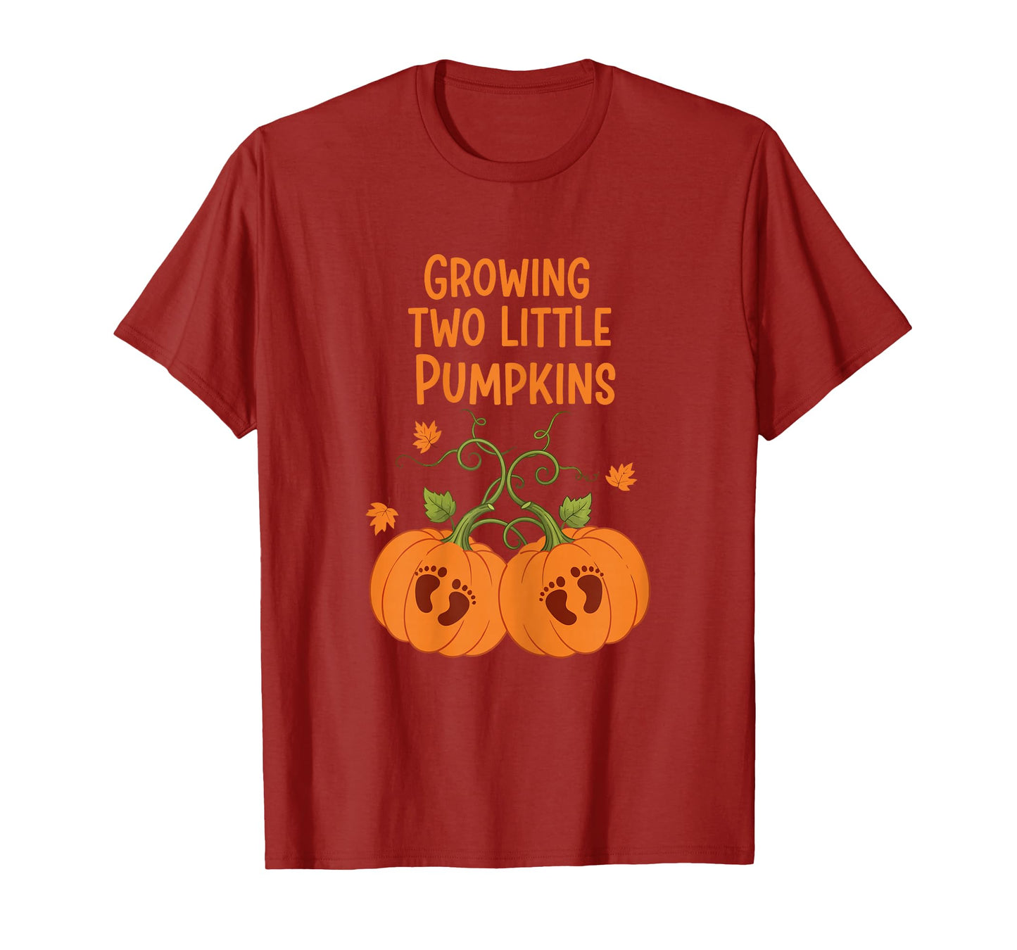 Growing Two Little Pumpkins Twin Fall Pregnancy T-Shirt