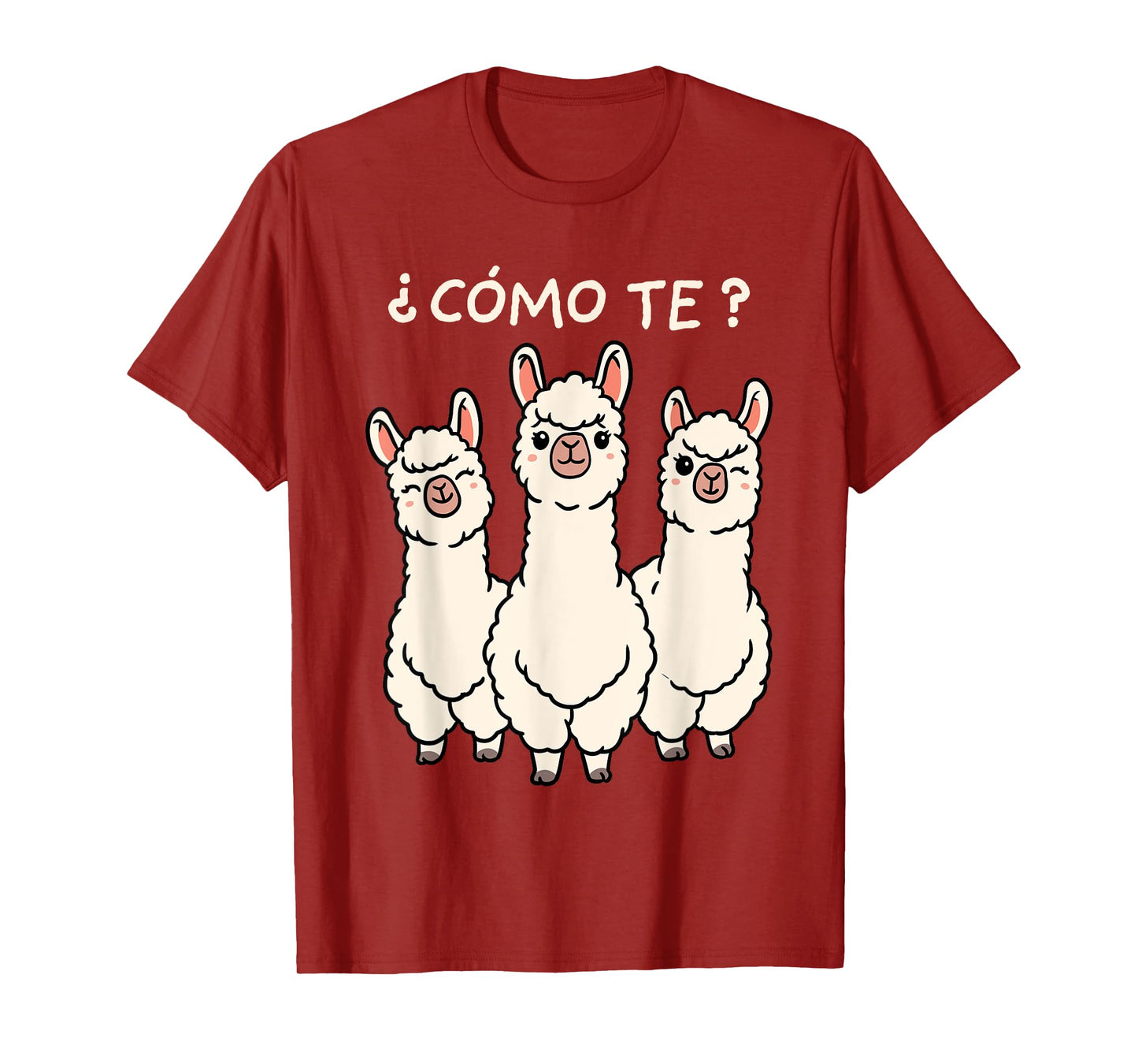 Como Te Llamas Shirt Funny Llama Spanish Teacher Joke T-Shirt