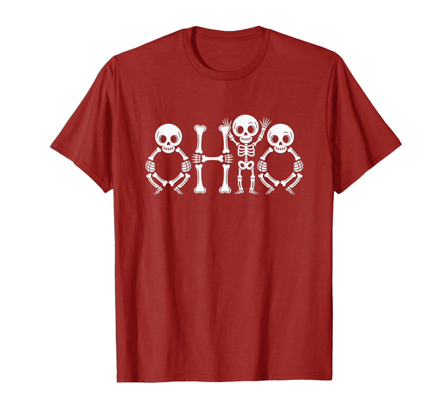 Funny O-H-I-O State Skeleton Ohio Vintage Halloween Costume T-Shirt