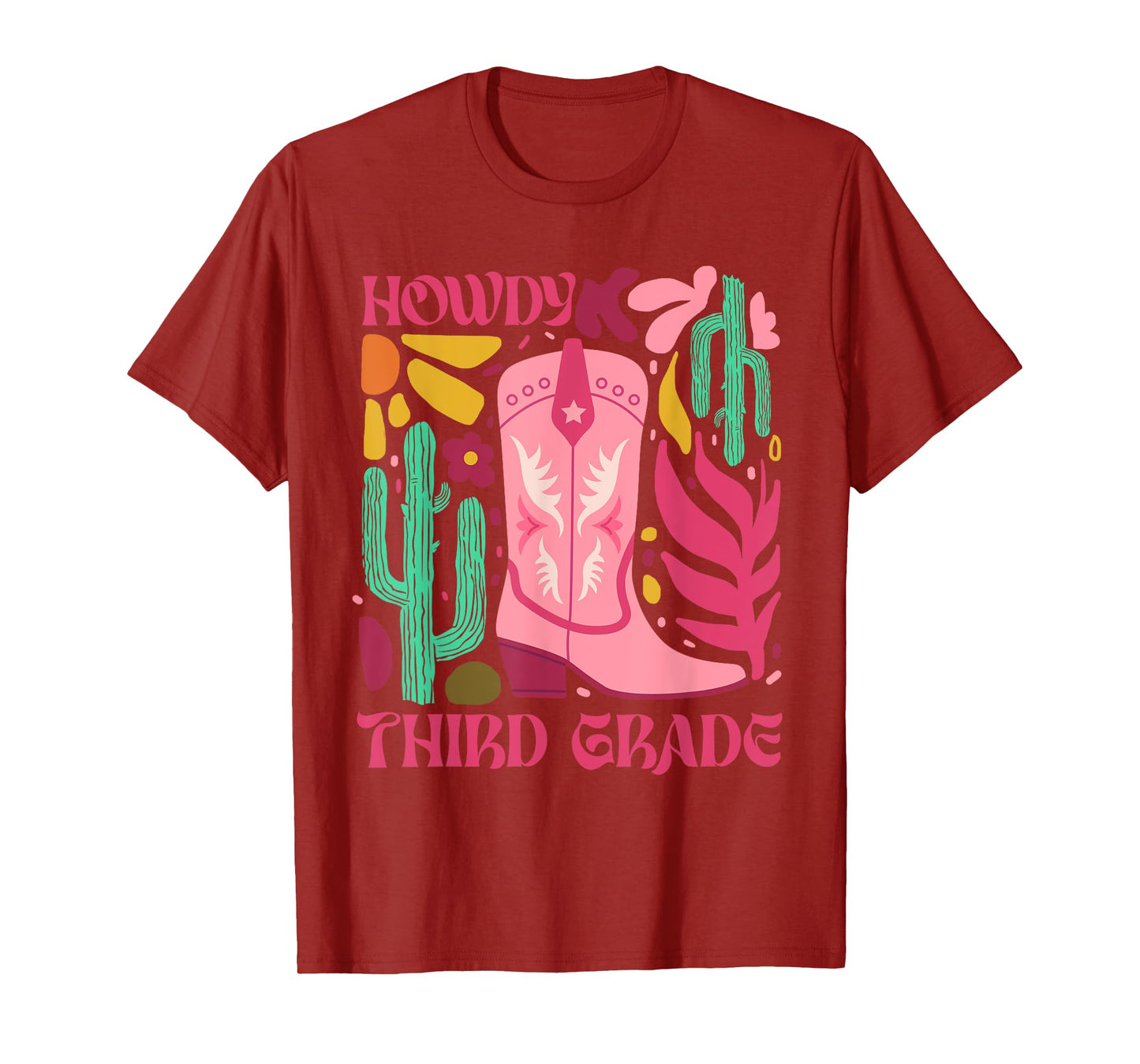 Howdy Third Grade Teacher Western Cowgirl Back To School T-Shirt
