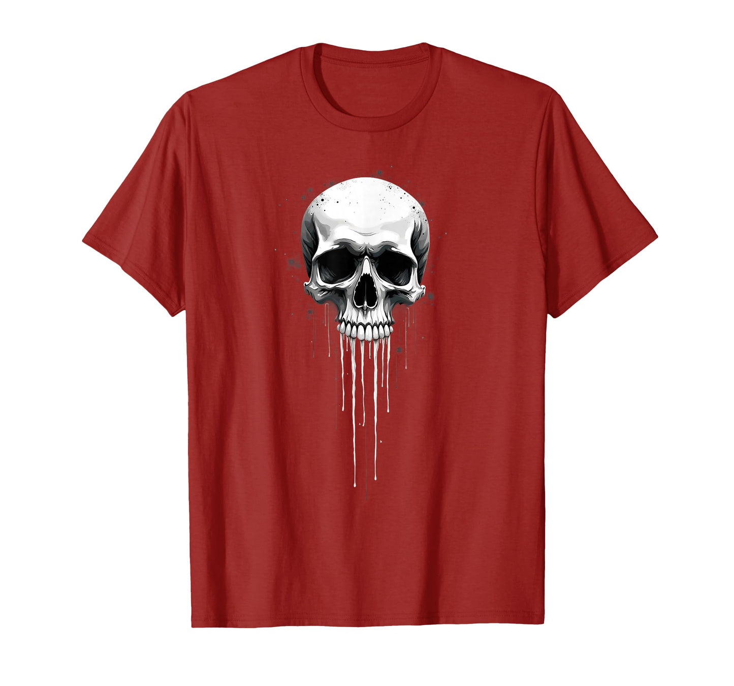 Melting Scary Skull Drip Skeleton Halloween T-Shirt