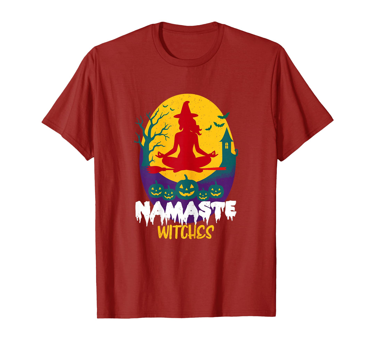 Namaste Witches Halloween Yoga Lover Meditation Witchy Women T-Shirt
